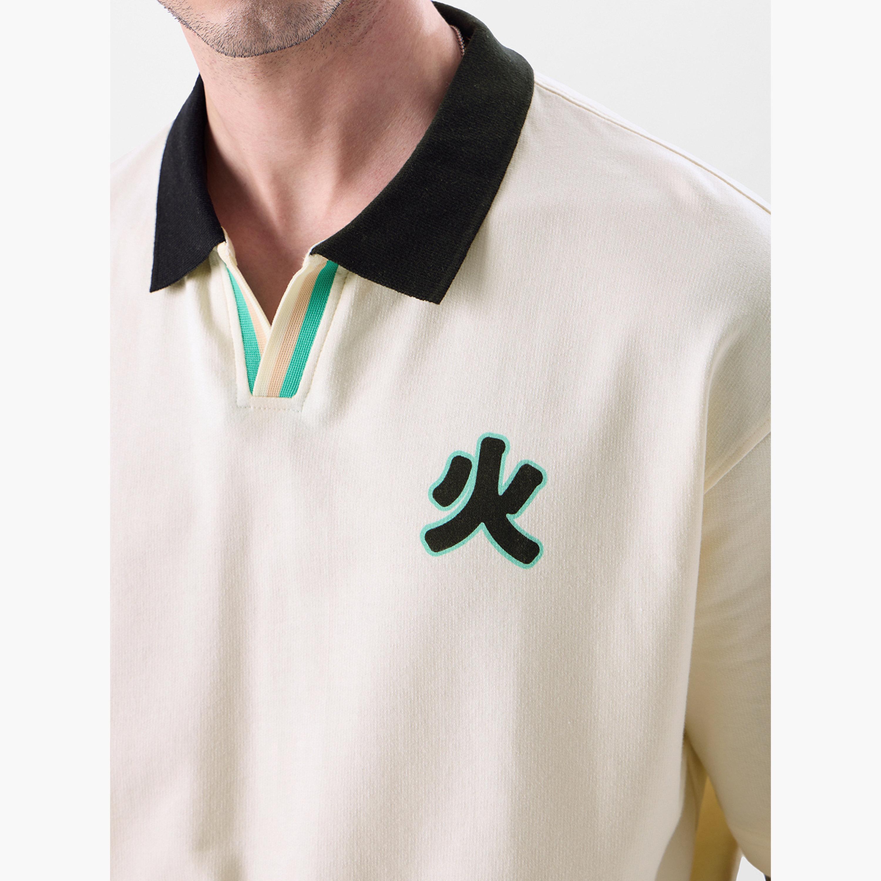 The Souled Store X Styli Men Off White Dragon Print Oversized Polo-men-clothing-tshirtsandpolos-tshirts-image-4