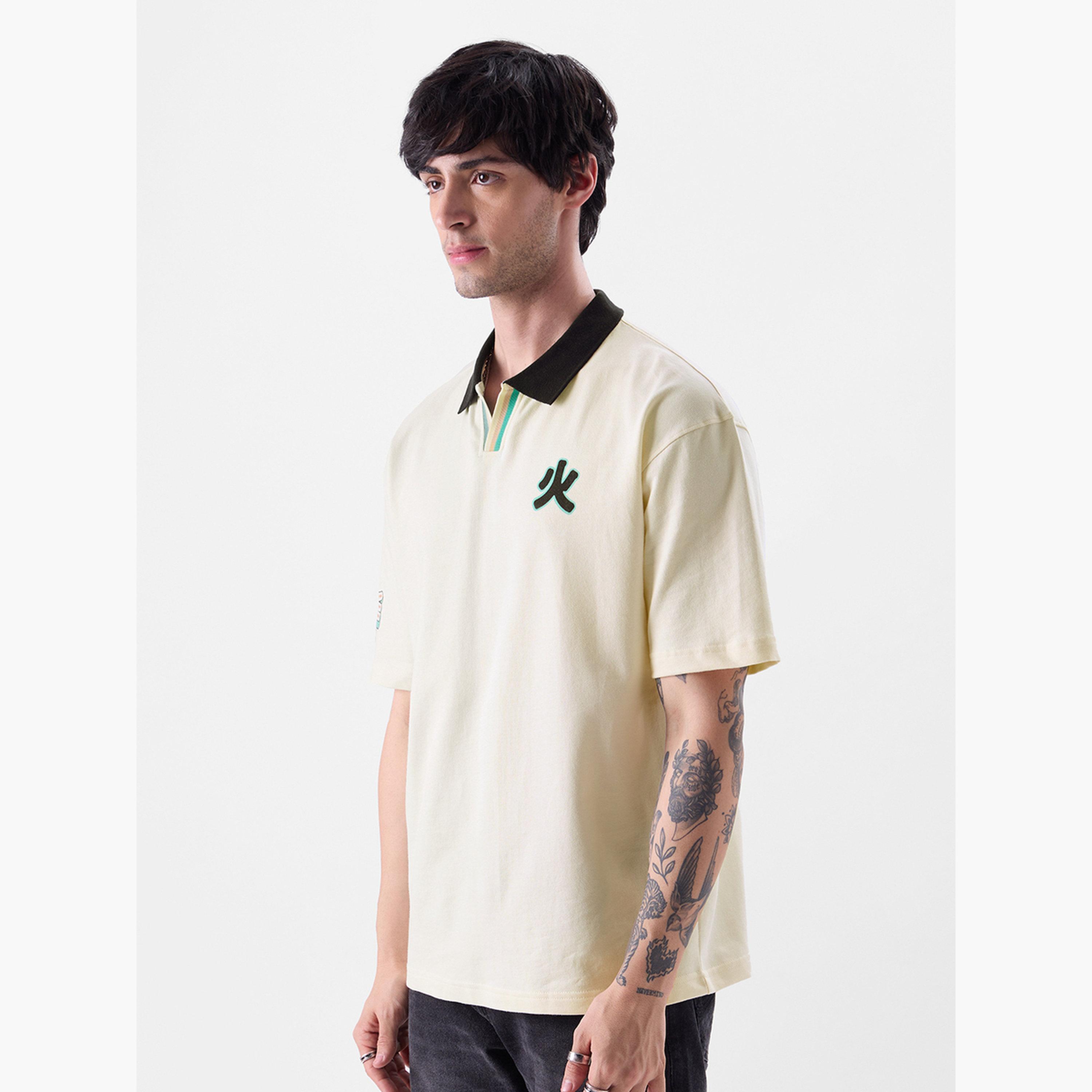 The Souled Store X Styli Men Off White Dragon Print Oversized Polo-men-clothing-tshirtsandpolos-tshirts-image-5