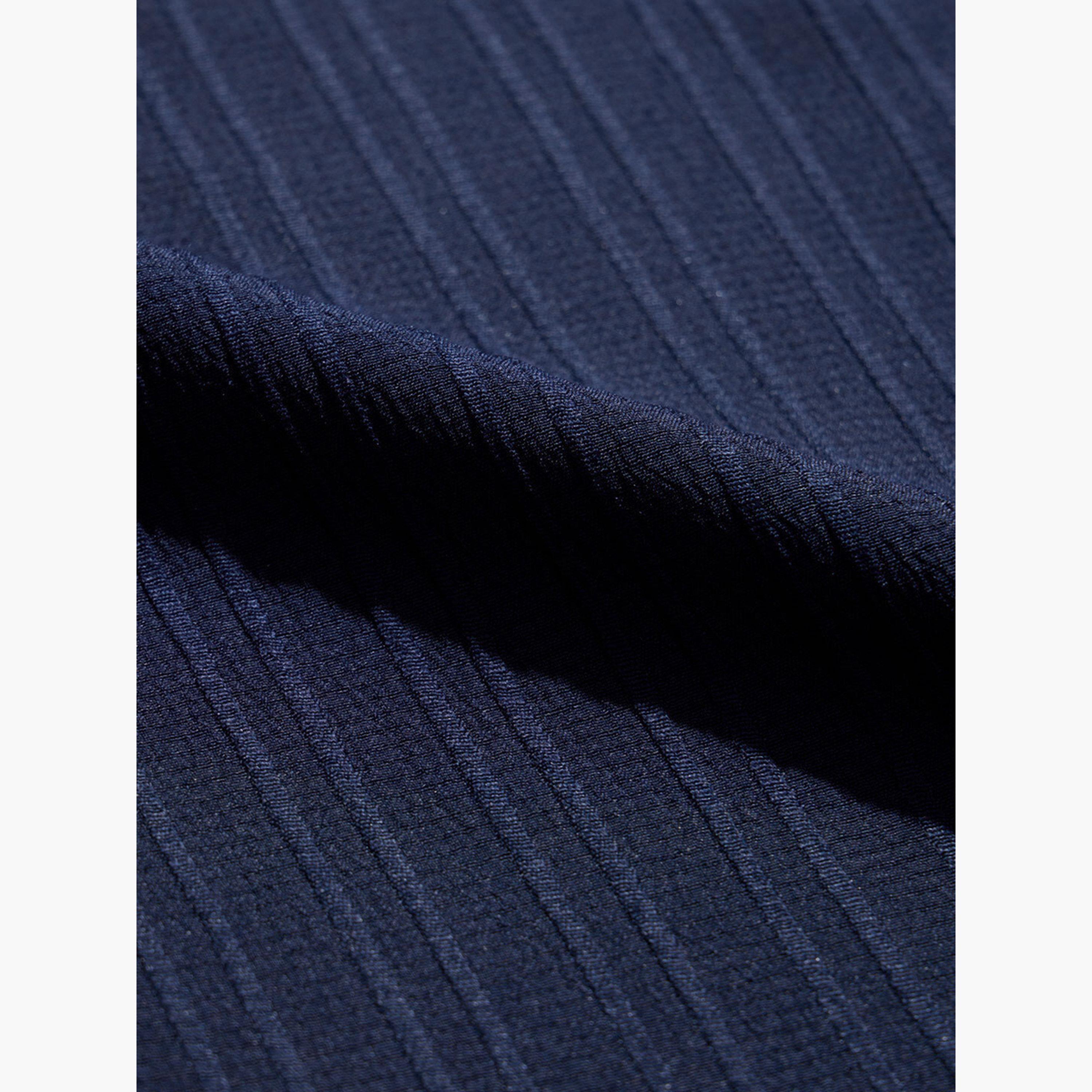 The Souled Store X Styli Men Navy Resort Collar Textured Shirt-men-clothing-shirts-image-6