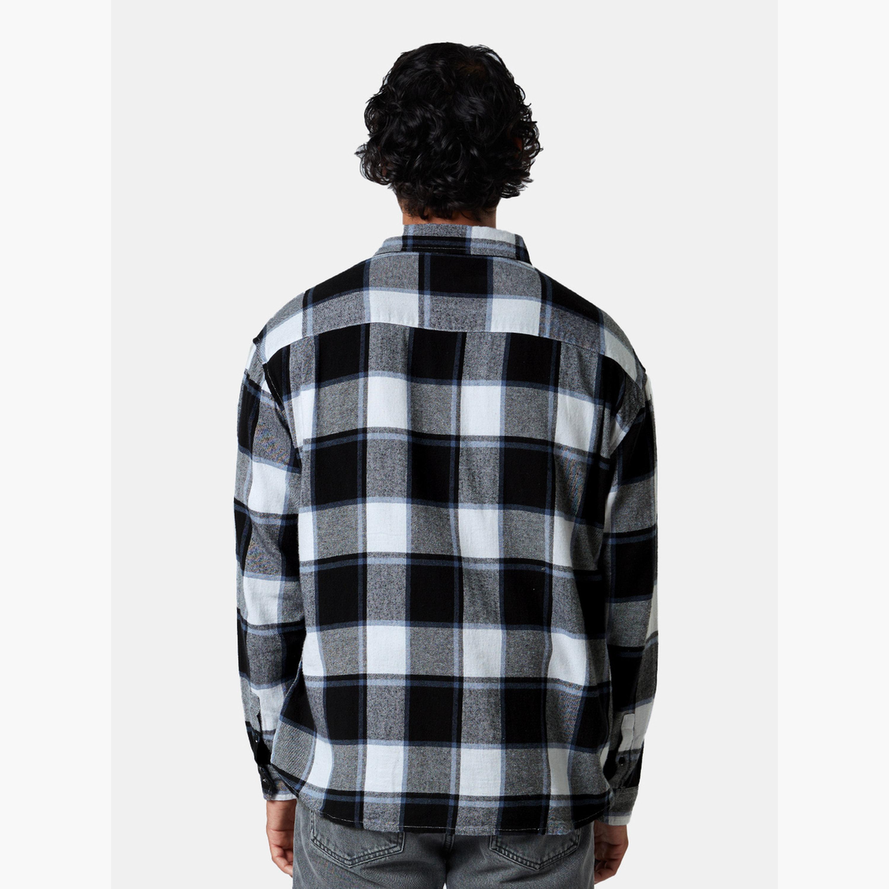 The Souled Store X Styli Men Blue Checked Flannel Utility Shirt-men-clothing-shirts-image-5