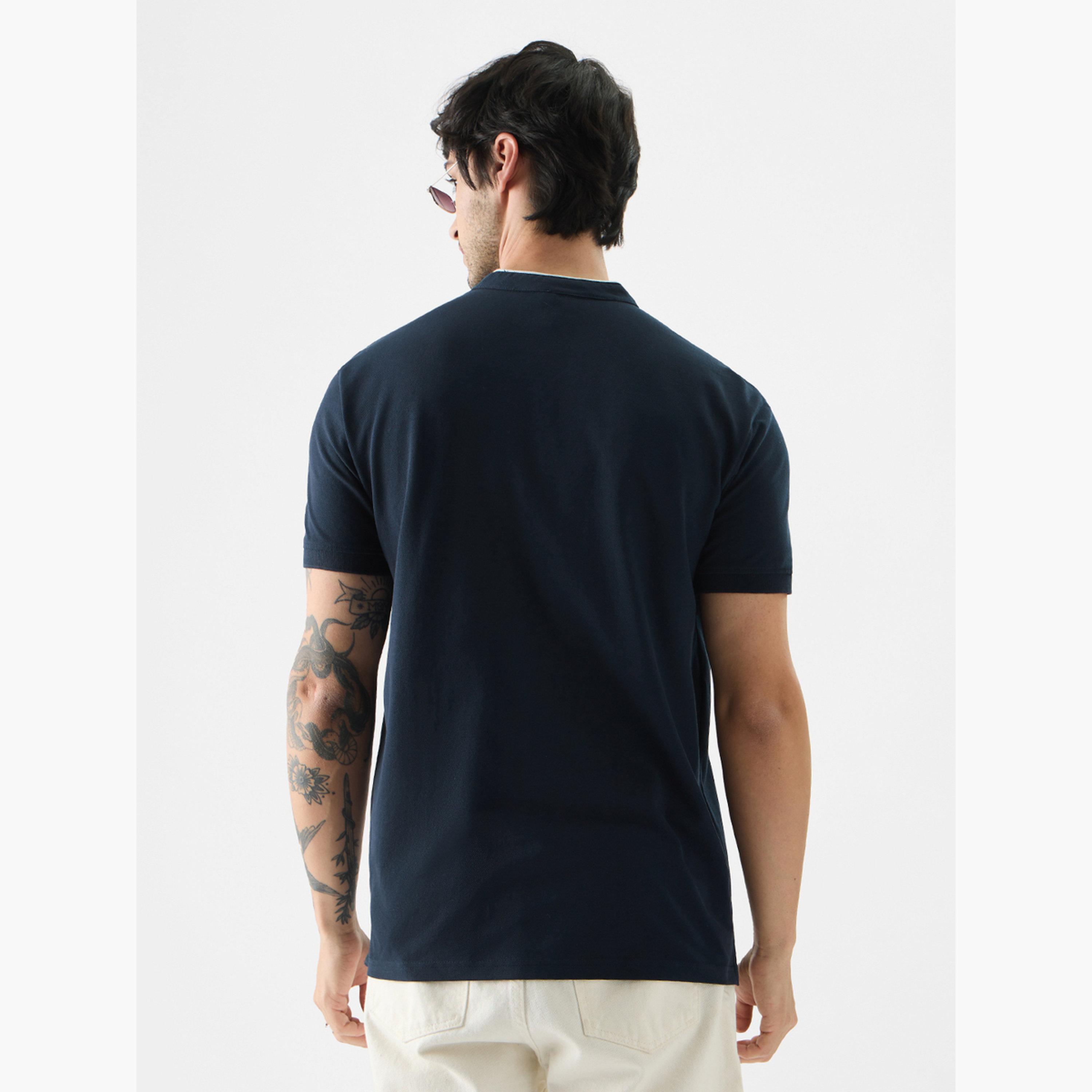 ذا سولد ستور × ستايلي - بولو رجالي أزرق داكن بياقة ماندرين-men-clothing-tshirtsandpolos-tshirts-image-4