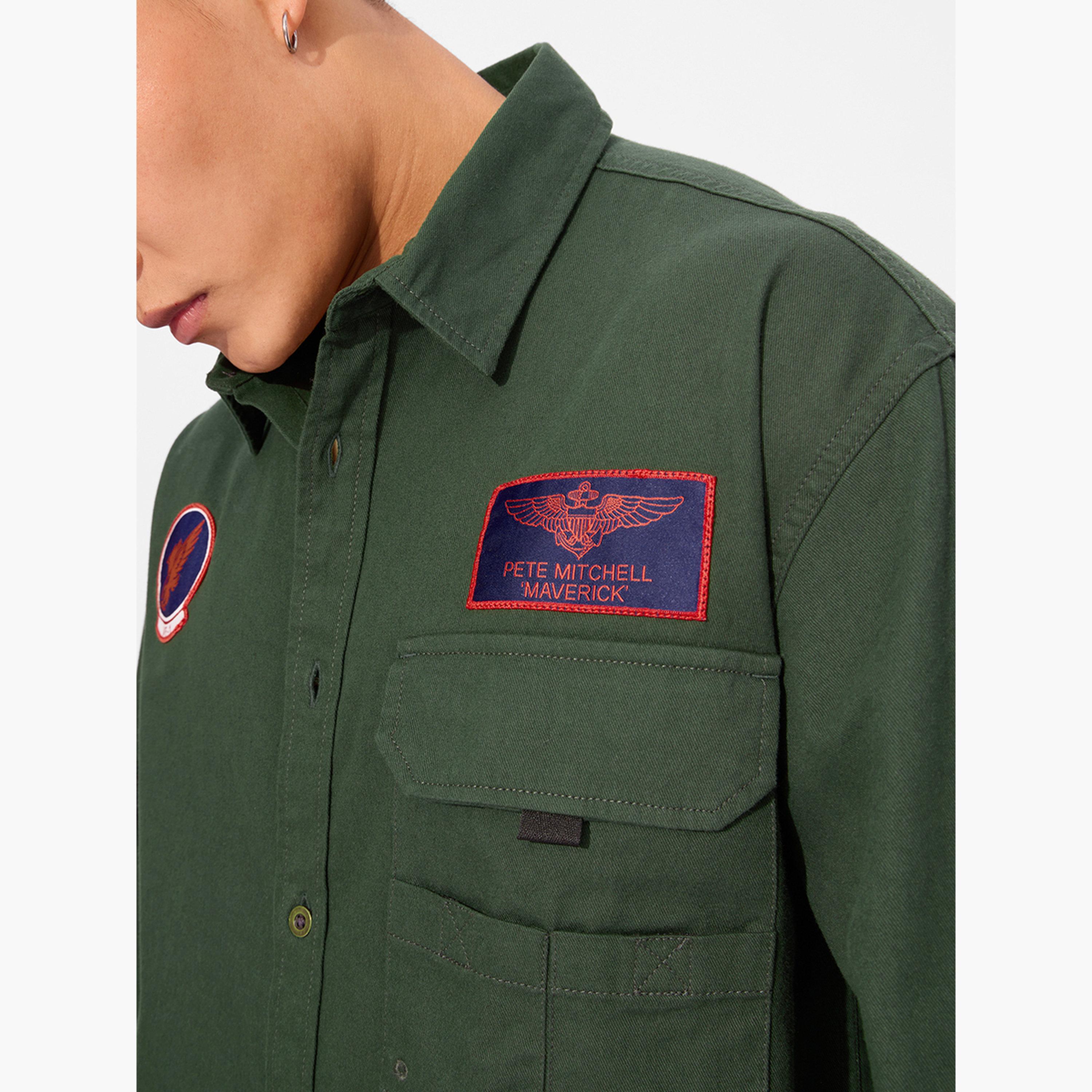 ذا سولد ستور × ستايلي - قميص رجالي أخضر بنقشة طاقم الطيران-men-clothing-shirts-image-6