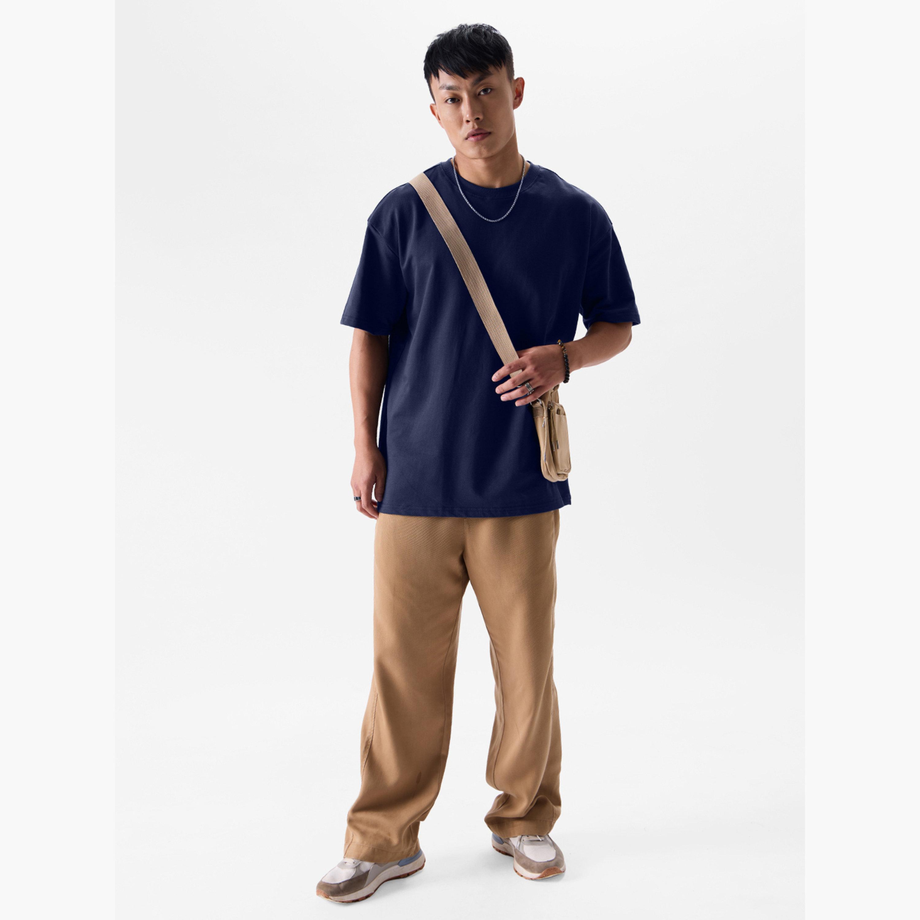 ذا سولد ستور × ستايلي - تي شيرت رجالي حجم كبير لون أزرق الداكن-men-clothing-tshirtsandpolos-tshirts-image-5