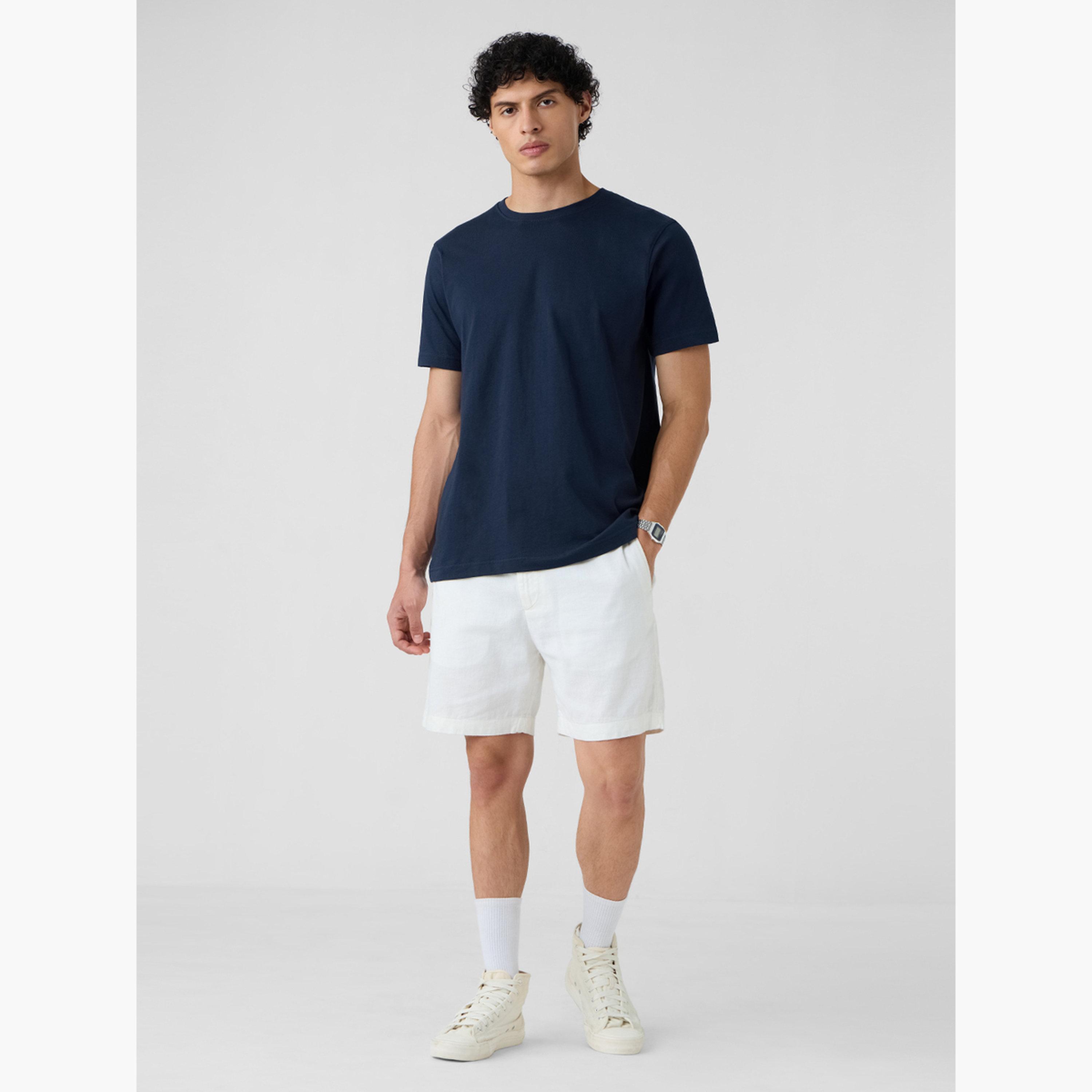 ذا سولد ستور × ستايلي - تي شيرت رجالي قطني بقصّة عادية لون أزرق الداكن-men-clothing-tshirtsandpolos-tshirts-image-2