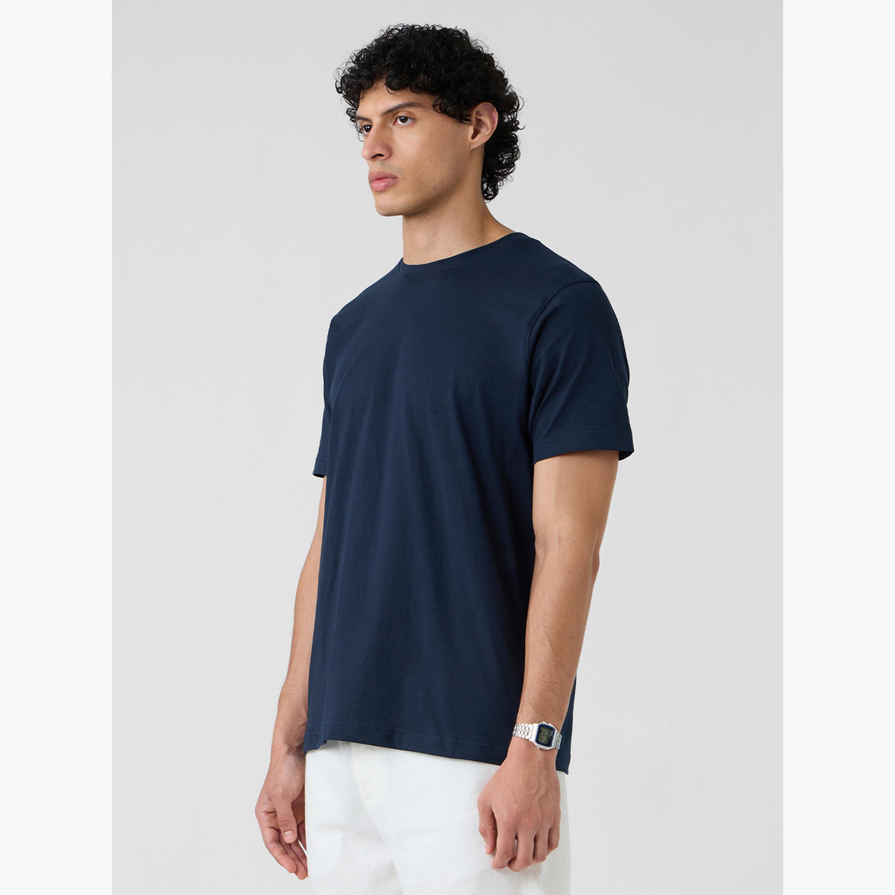 The Souled Store X Styli Men Navy Blue Cotton Regular Fit T-Shirt-men-clothing-tshirtsandpolos-tshirts-image-3