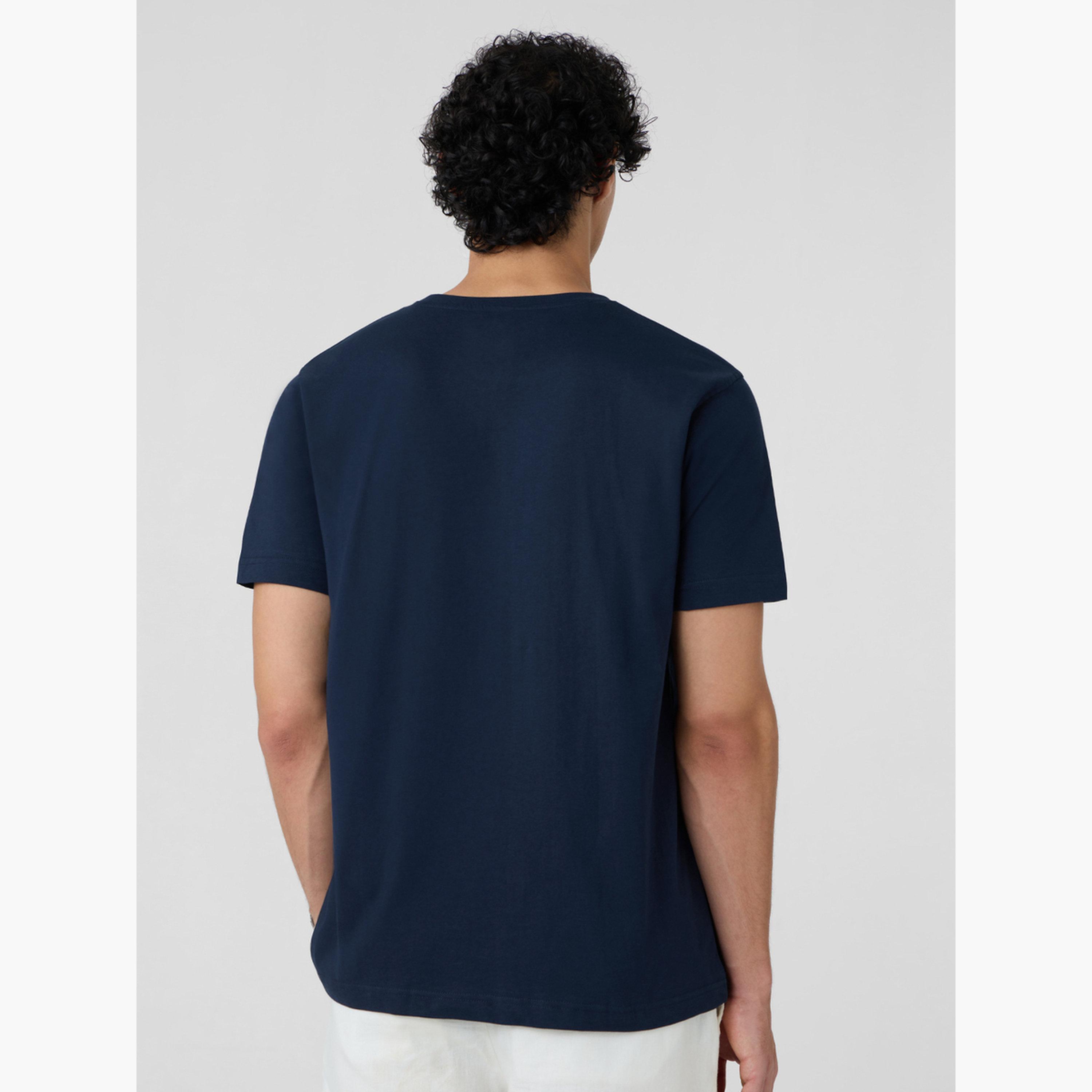 The Souled Store X Styli Men Navy Blue Cotton Regular Fit T-Shirt-men-clothing-tshirtsandpolos-tshirts-image-4