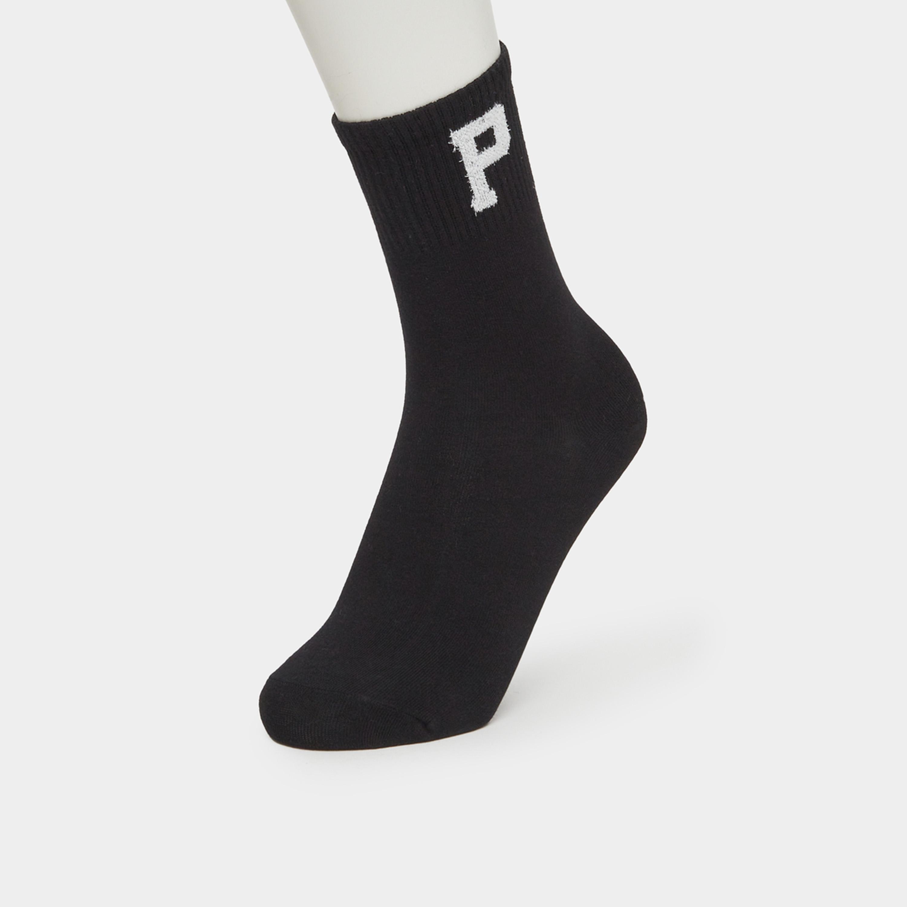Styli Pack of 4 - Striped and Letter Detail Socks-women-socksandstockings-image-2