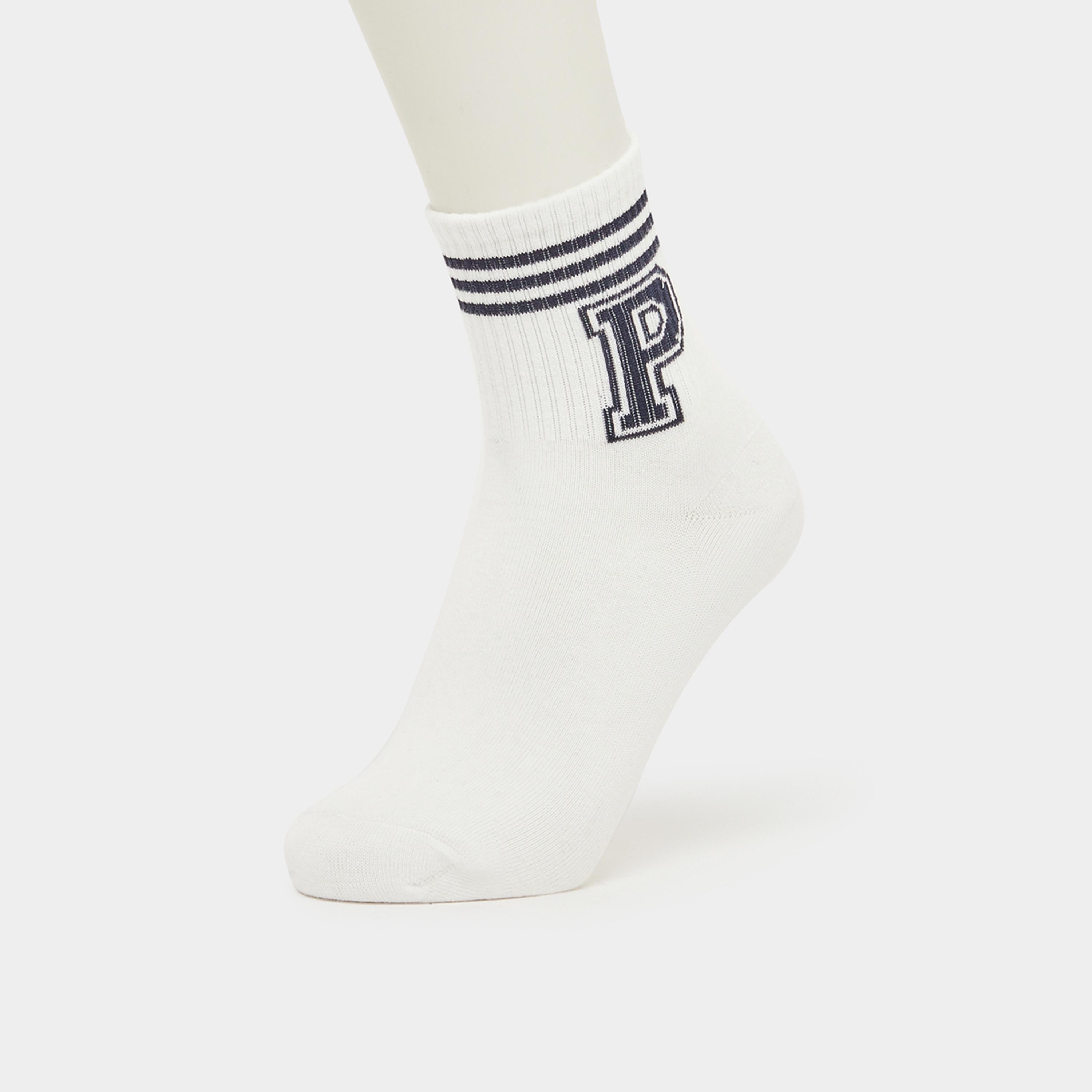 Styli Pack of 2 - Letter Detail Socks-women-socksandstockings-image-2