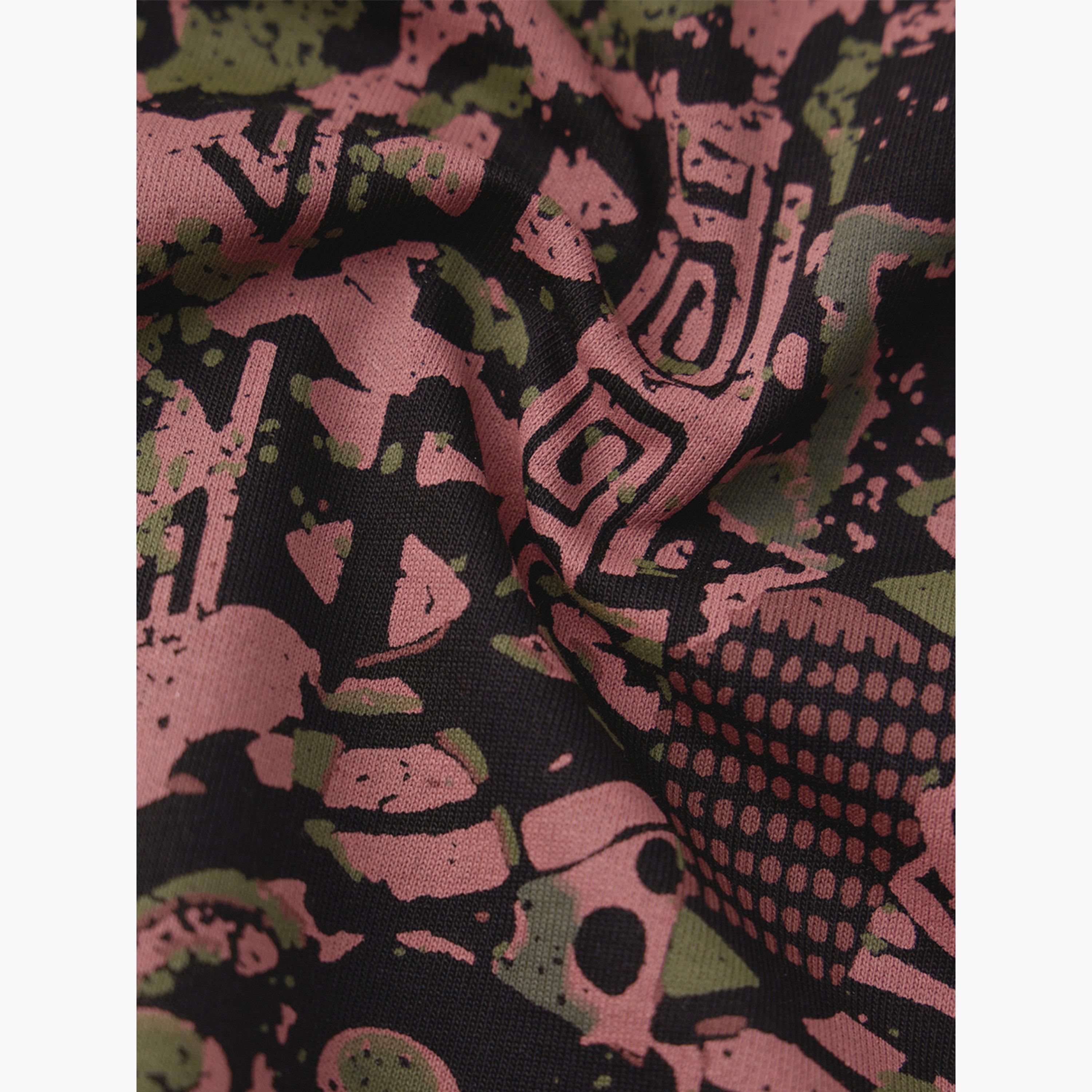 The Souled Store X Styli Black Tribal Print Relaxed Fit T-Shirt-women-clothing-tshirts-image-6