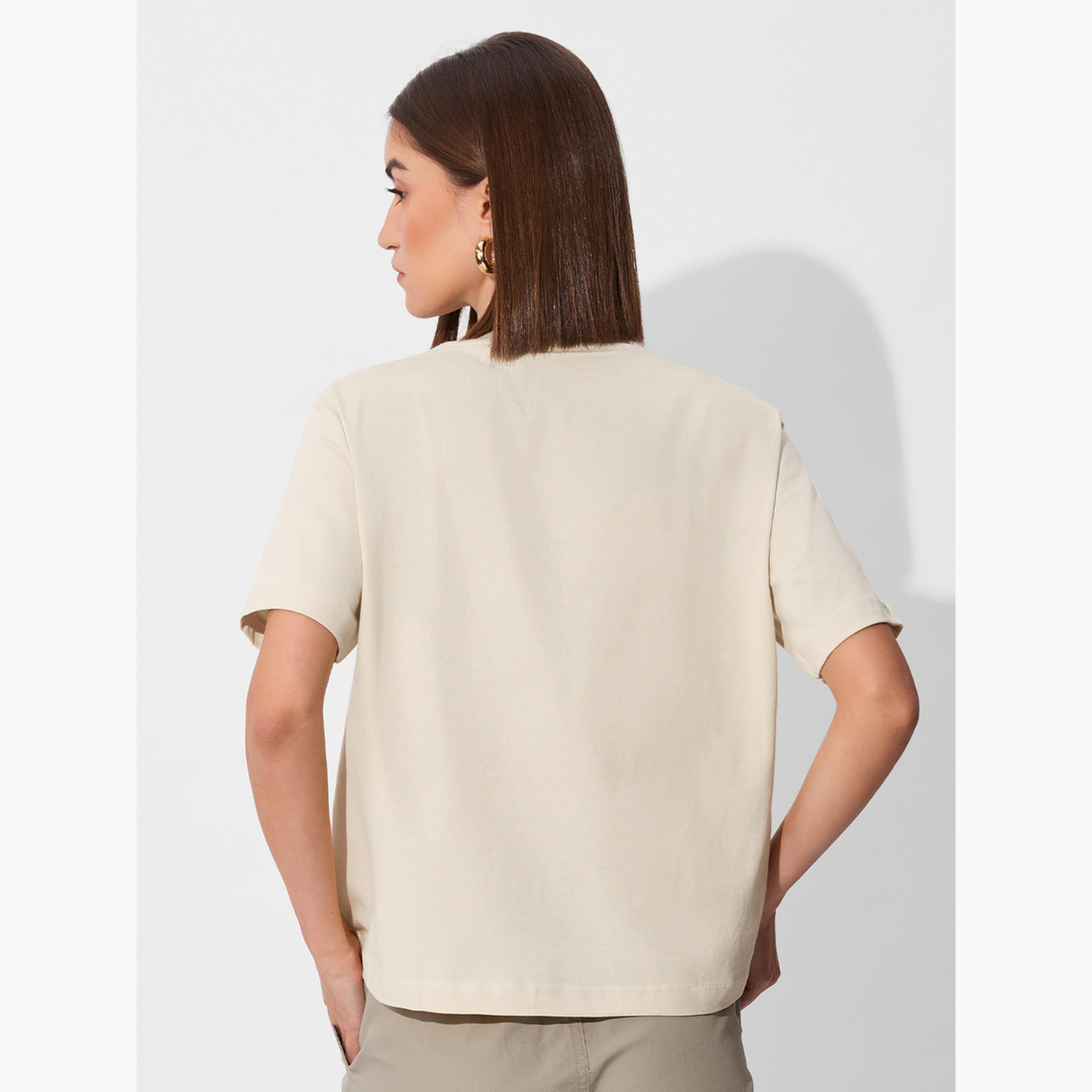 The Souled Store X Styli Cream Frog Graphic Relaxed Fit T-Shirt-women-clothing-tshirts-image-4