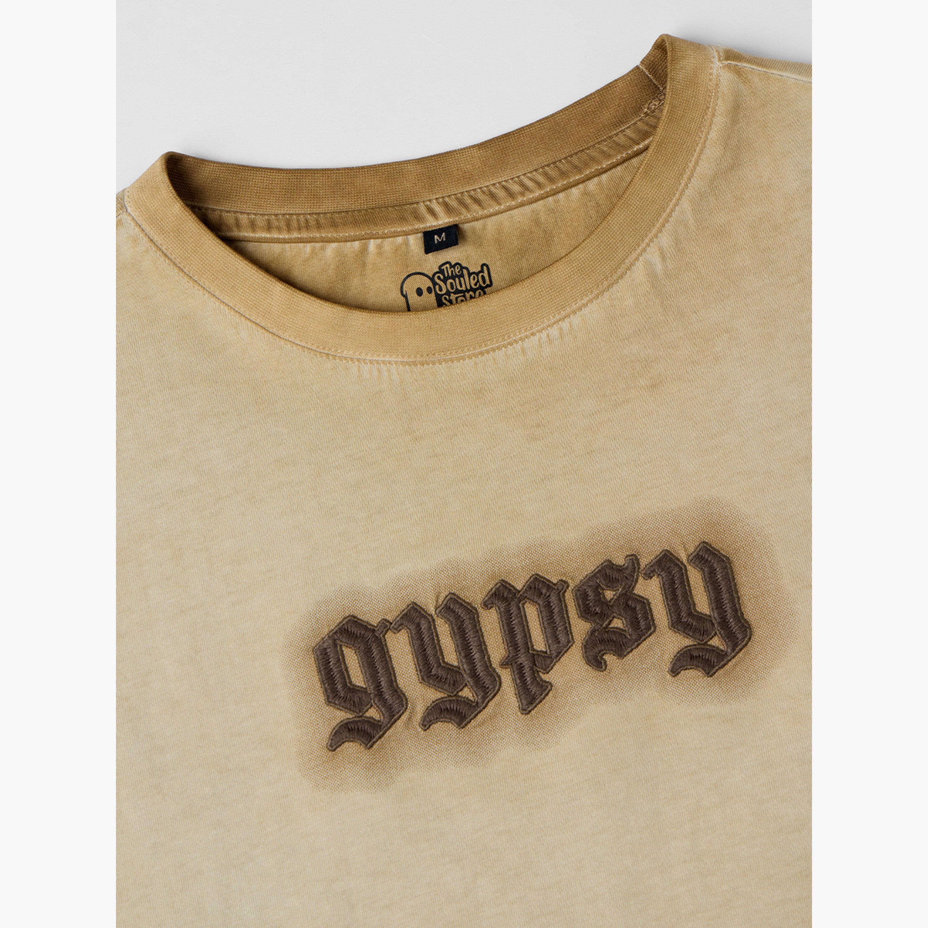 The Souled Store X Styli Beige Embroidered Washed T-Shirt-women-clothing-tshirts-image-6