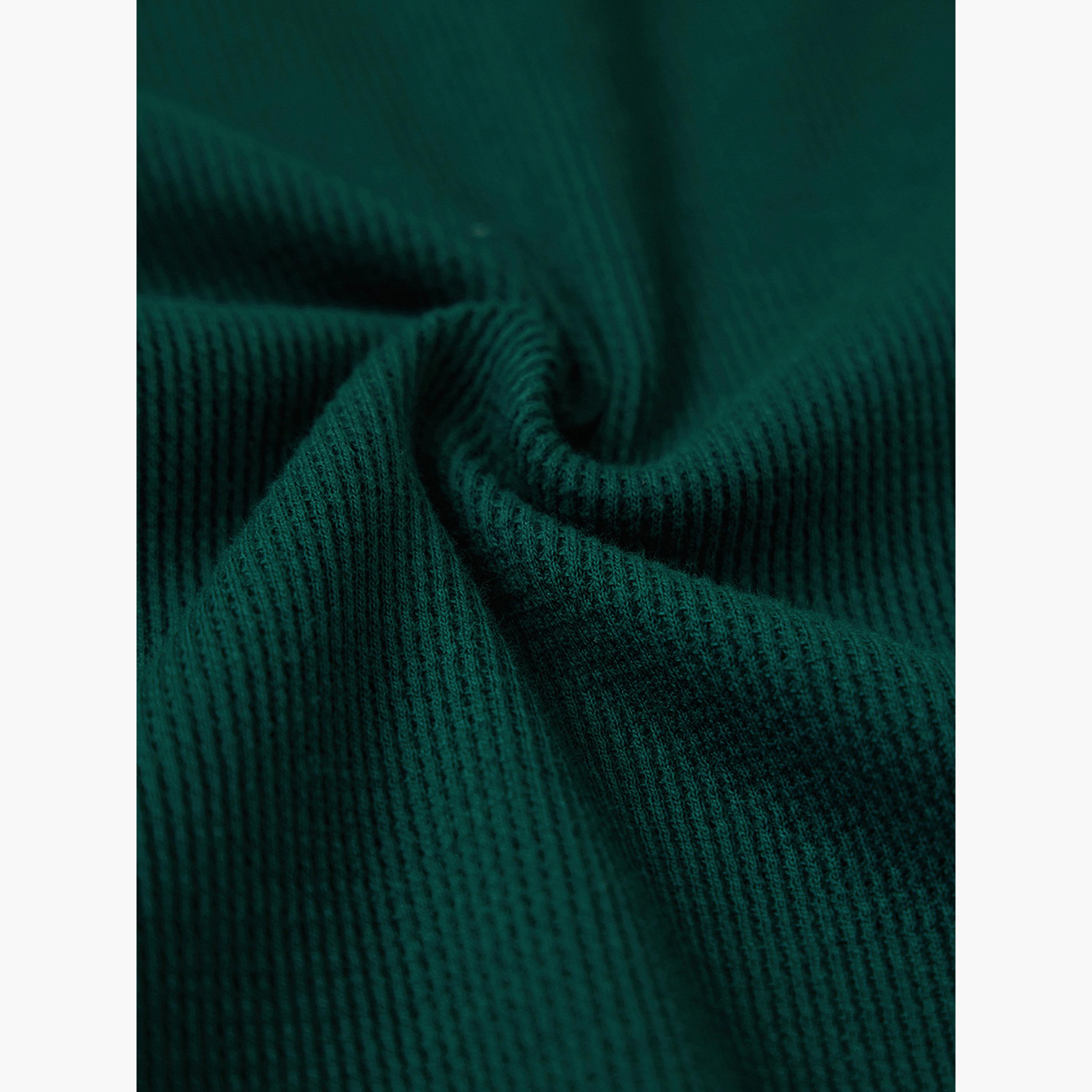 The Souled Store X Styli Green Cotton Ribbed T-Shirt-women-clothing-tshirts-image-6