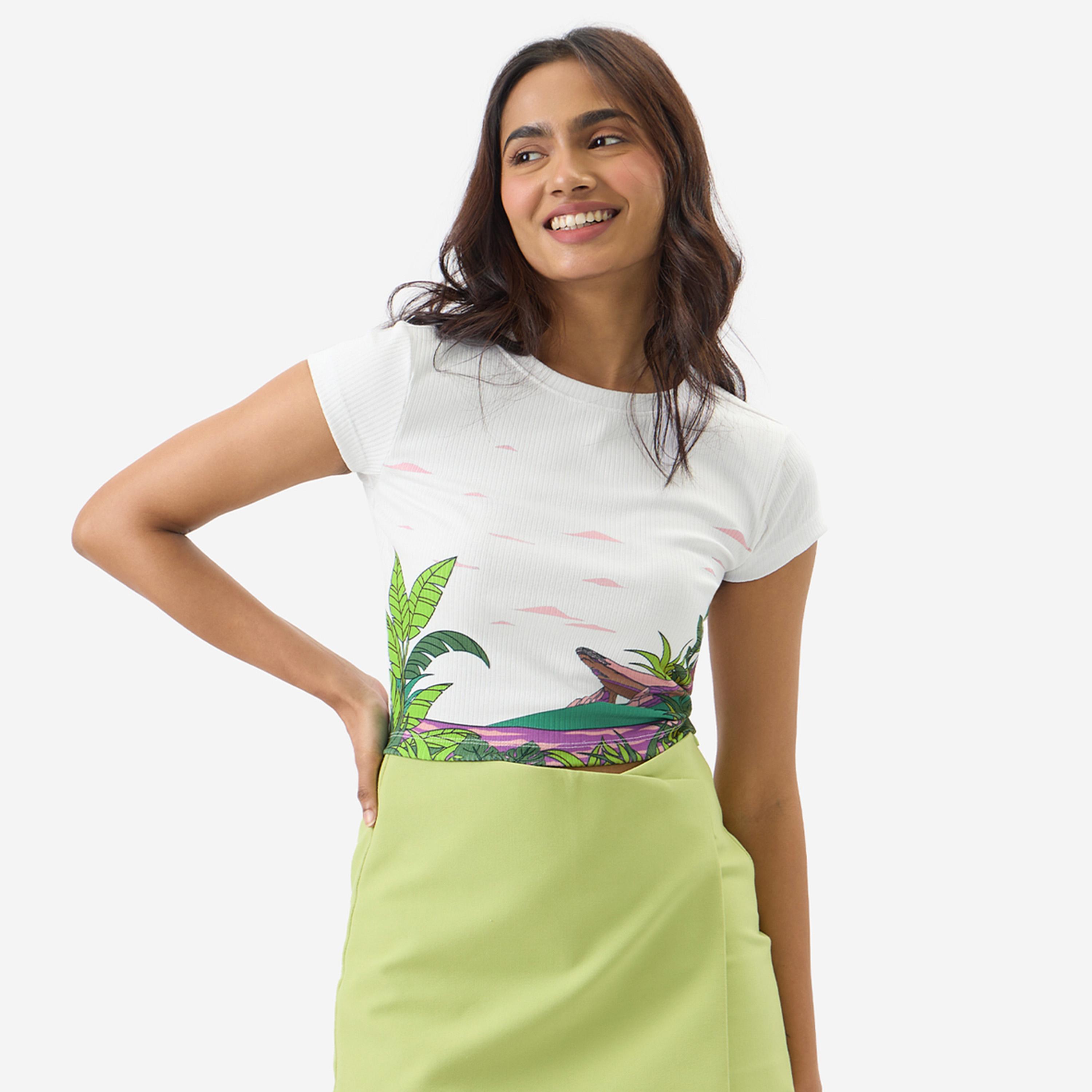 The Souled Store X Styli White Graphic Print Crop T-Shirt-women-clothing-tshirts-image-1