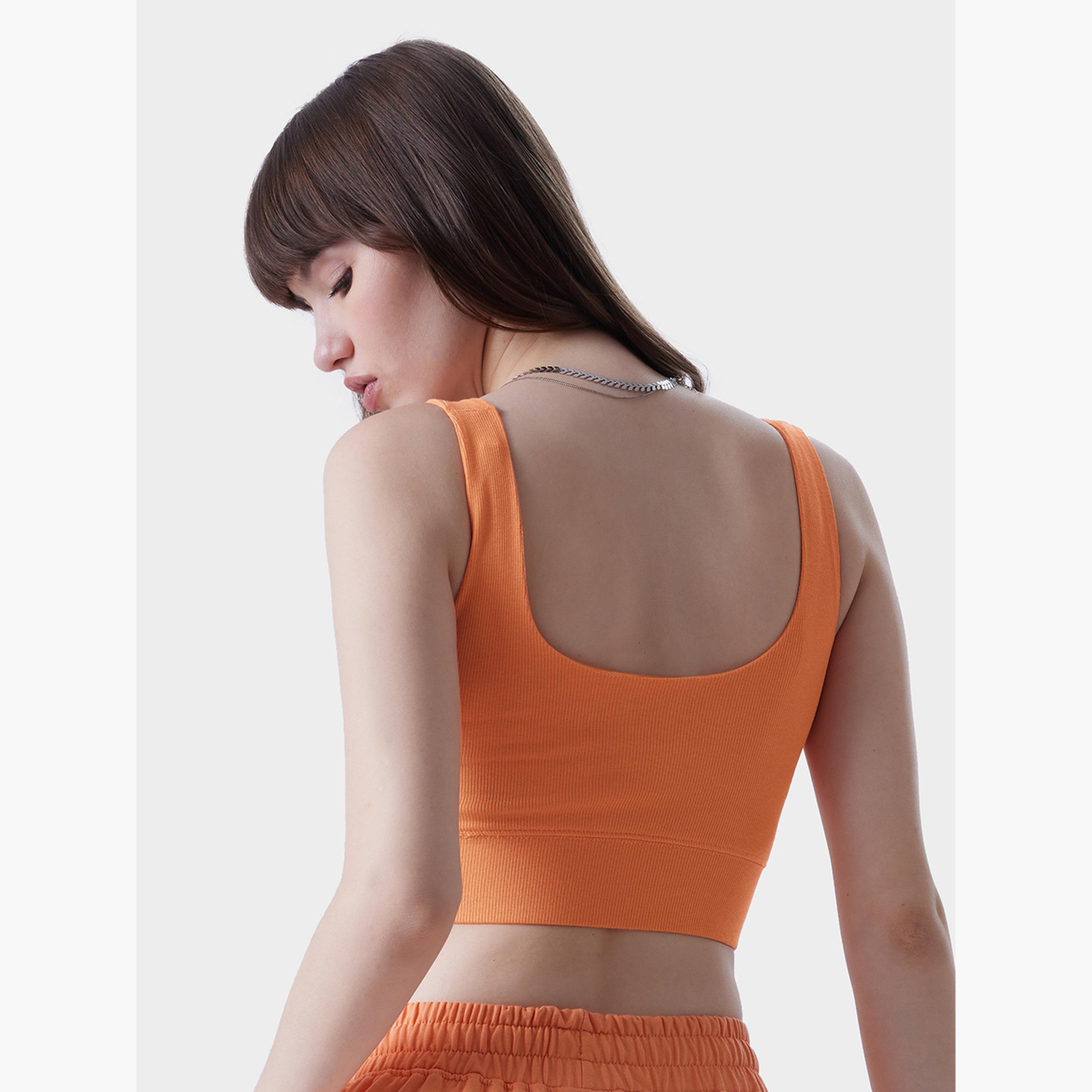 ذا سولد ستور × ستايلي - حمالة صدر برتقالية مضلعة بفتحة رقبة دائرية-women-clothing-tshirts-image-4