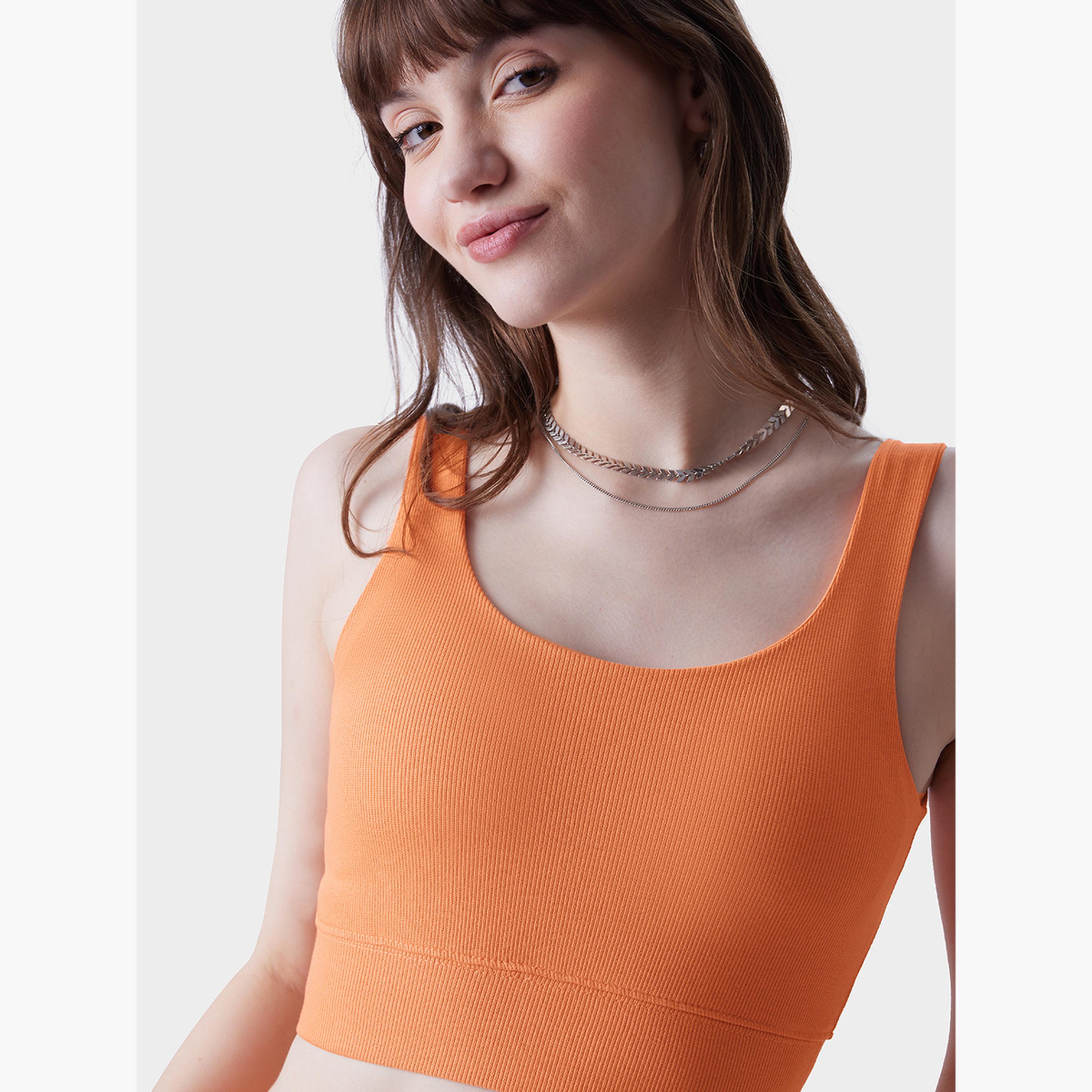 ذا سولد ستور × ستايلي - حمالة صدر برتقالية مضلعة بفتحة رقبة دائرية-women-clothing-tshirts-image-5