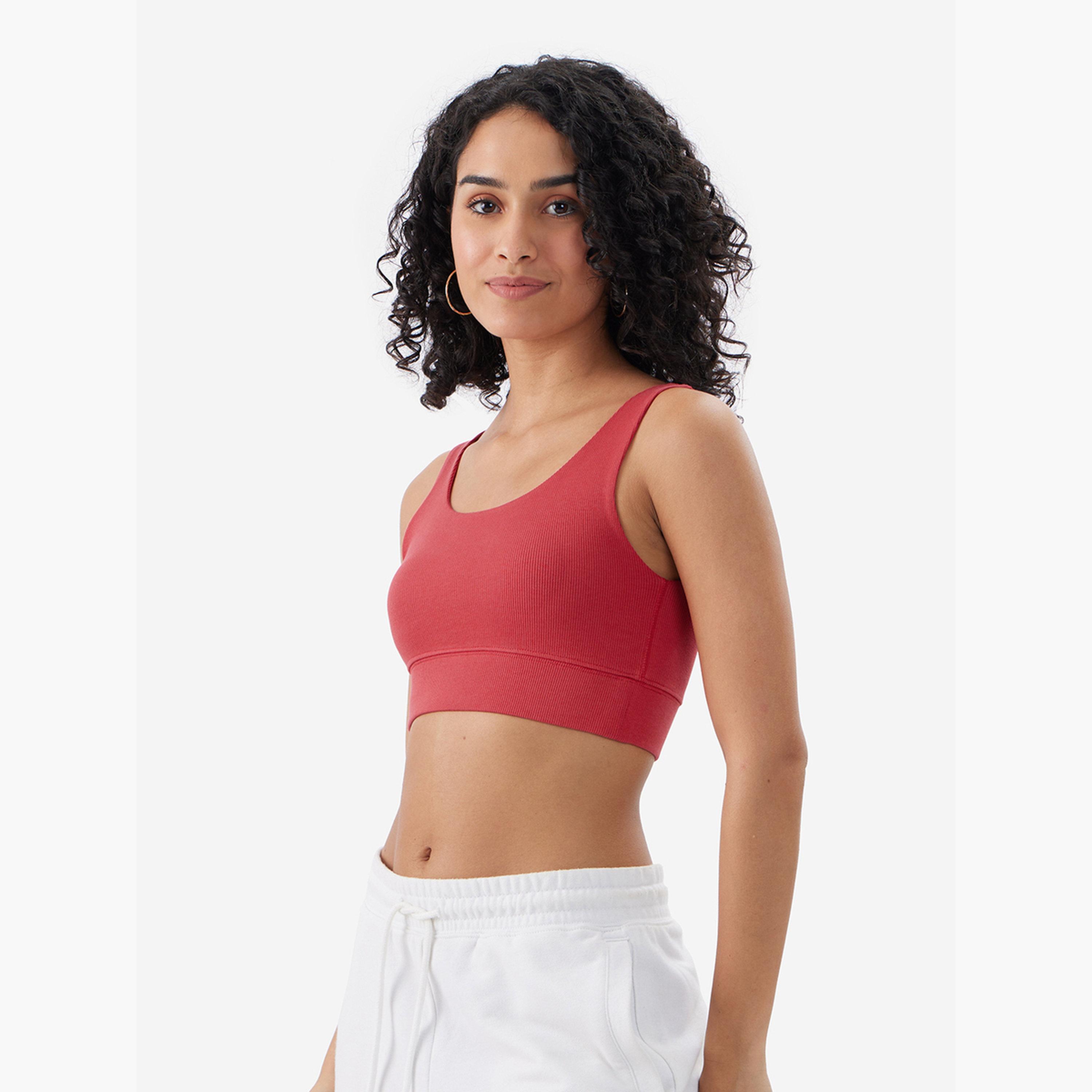 The Souled Store X Styli Red Scoop Neck Ribbed Bralette-women-clothing-tshirts-image-3