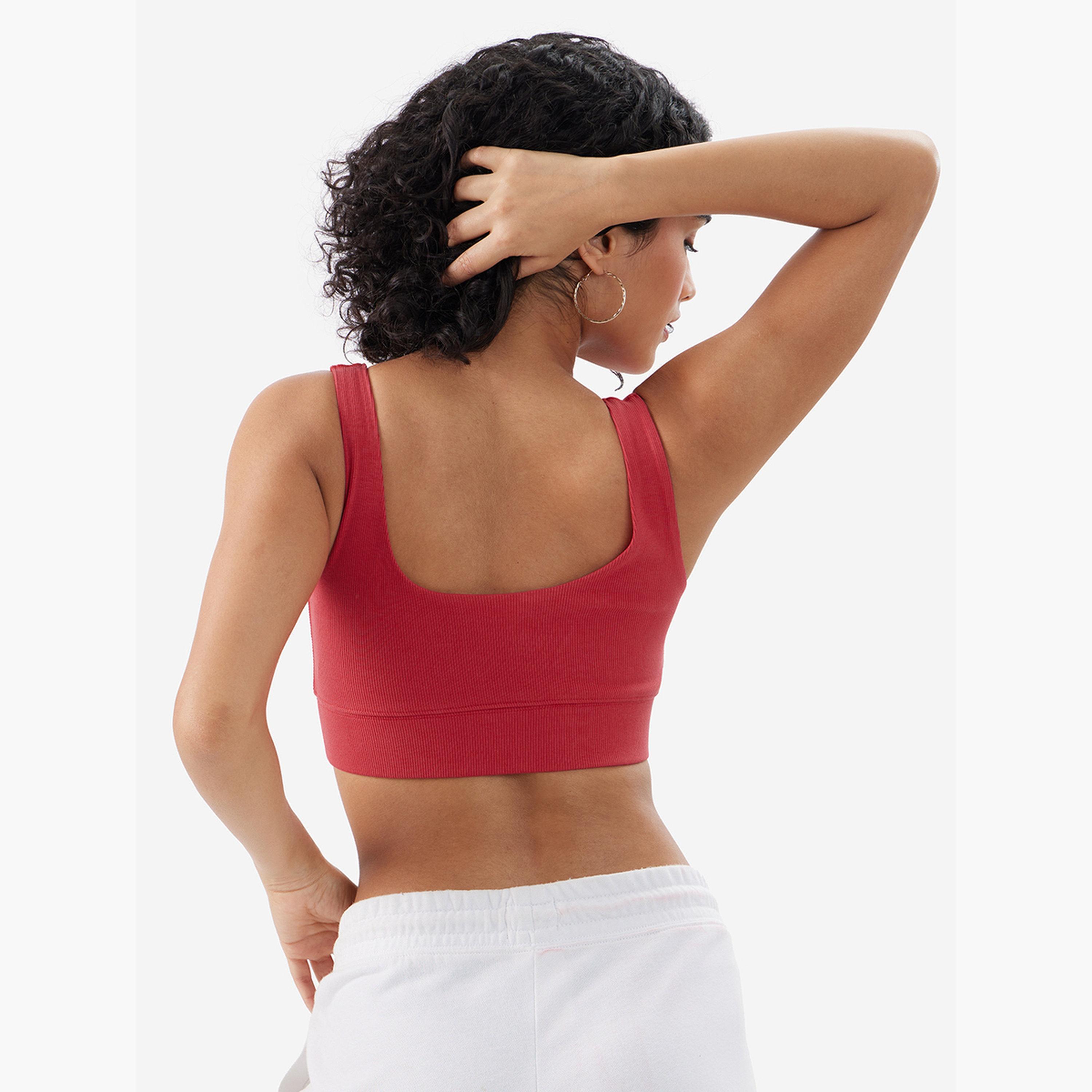 ذا سولد ستور × ستايلي - حمالة صدر حمراء مضلعة بفتحة رقبة دائرية-women-clothing-tshirts-image-4