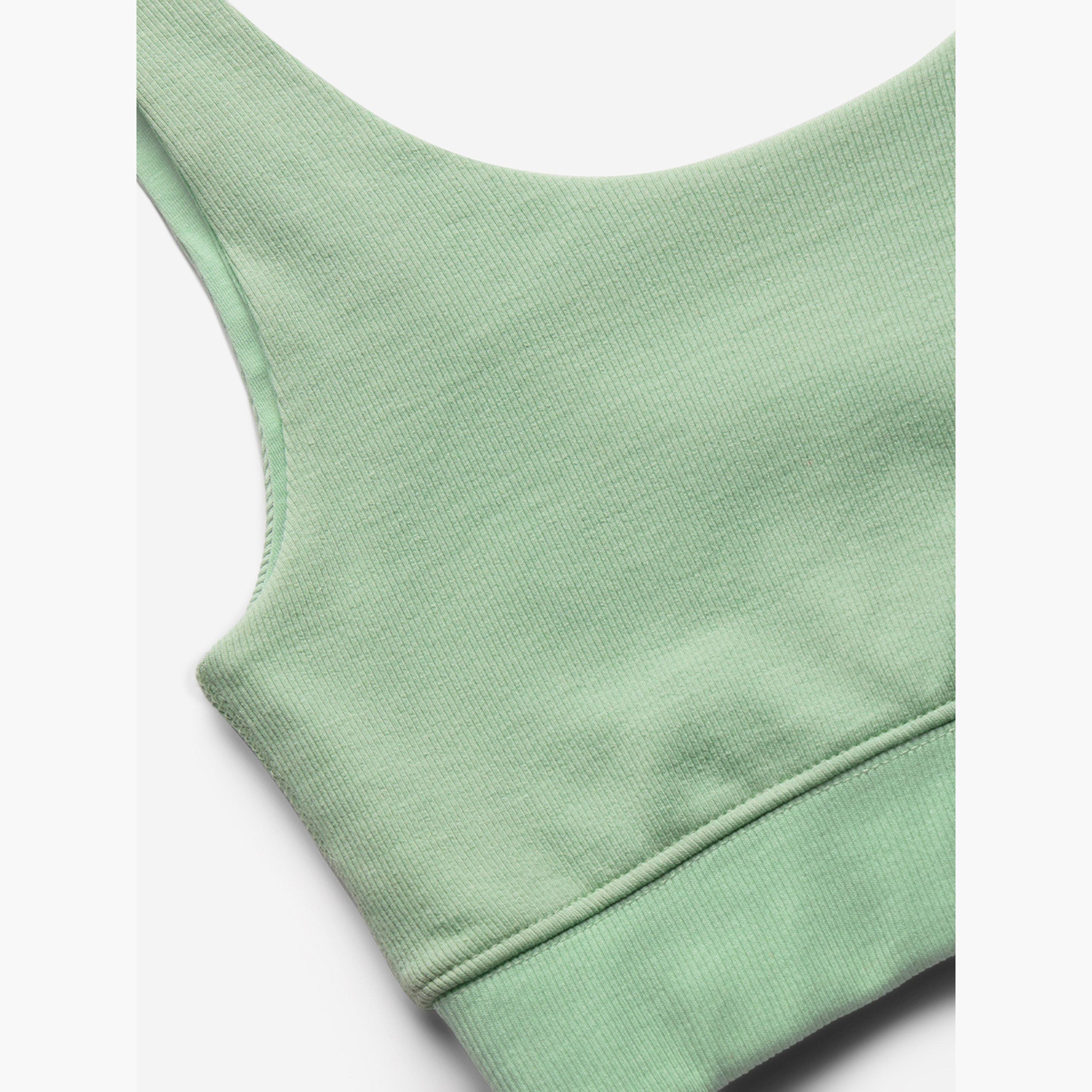 ذا سولد ستور × ستايلي - حمالة صدر خضراء مضلعة برقبة دائرية-women-clothing-tshirts-image-6