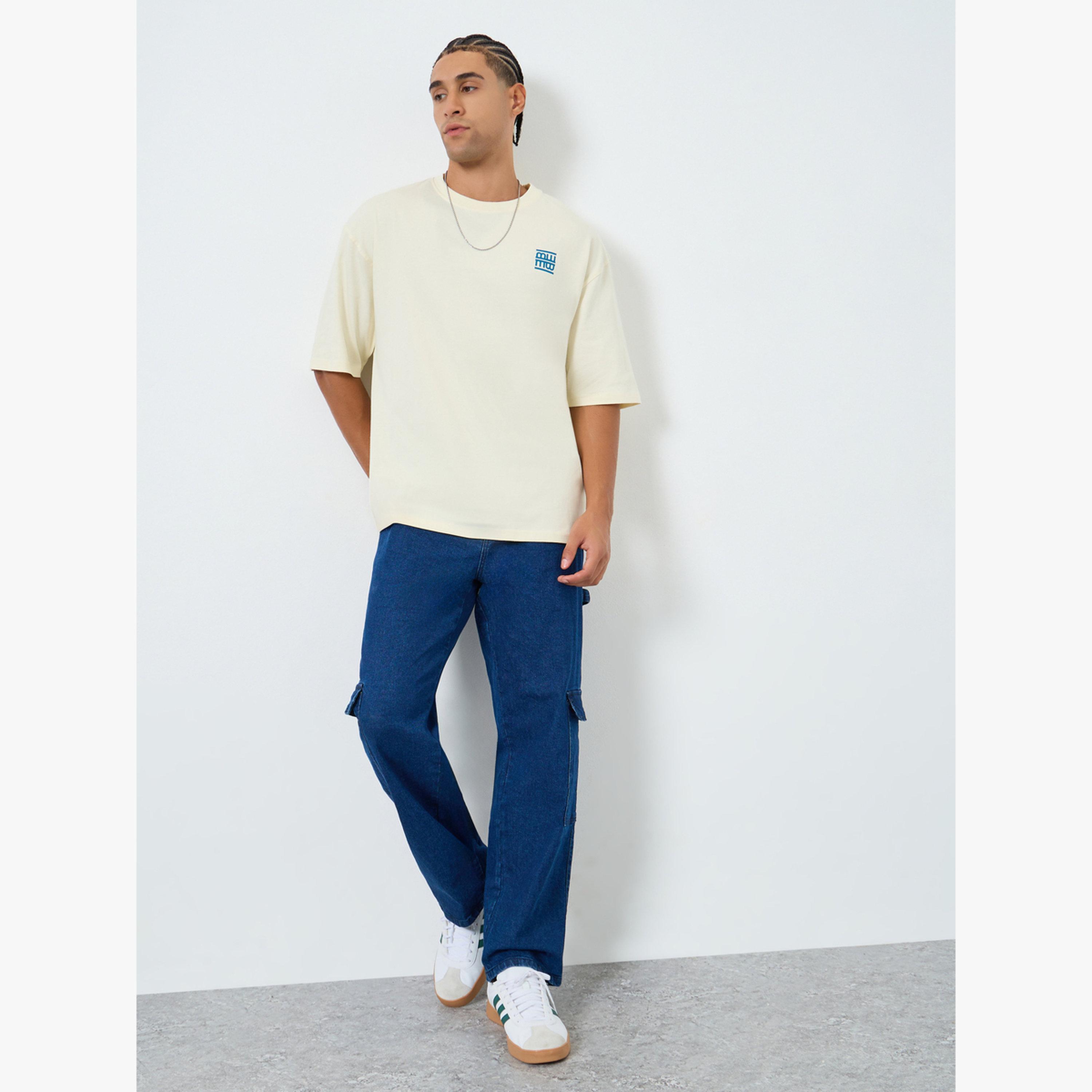 Styli Men Cream Graphic Print Oversized T-Shirt-men-clothing-tshirtsandpolos-tshirts-image-2