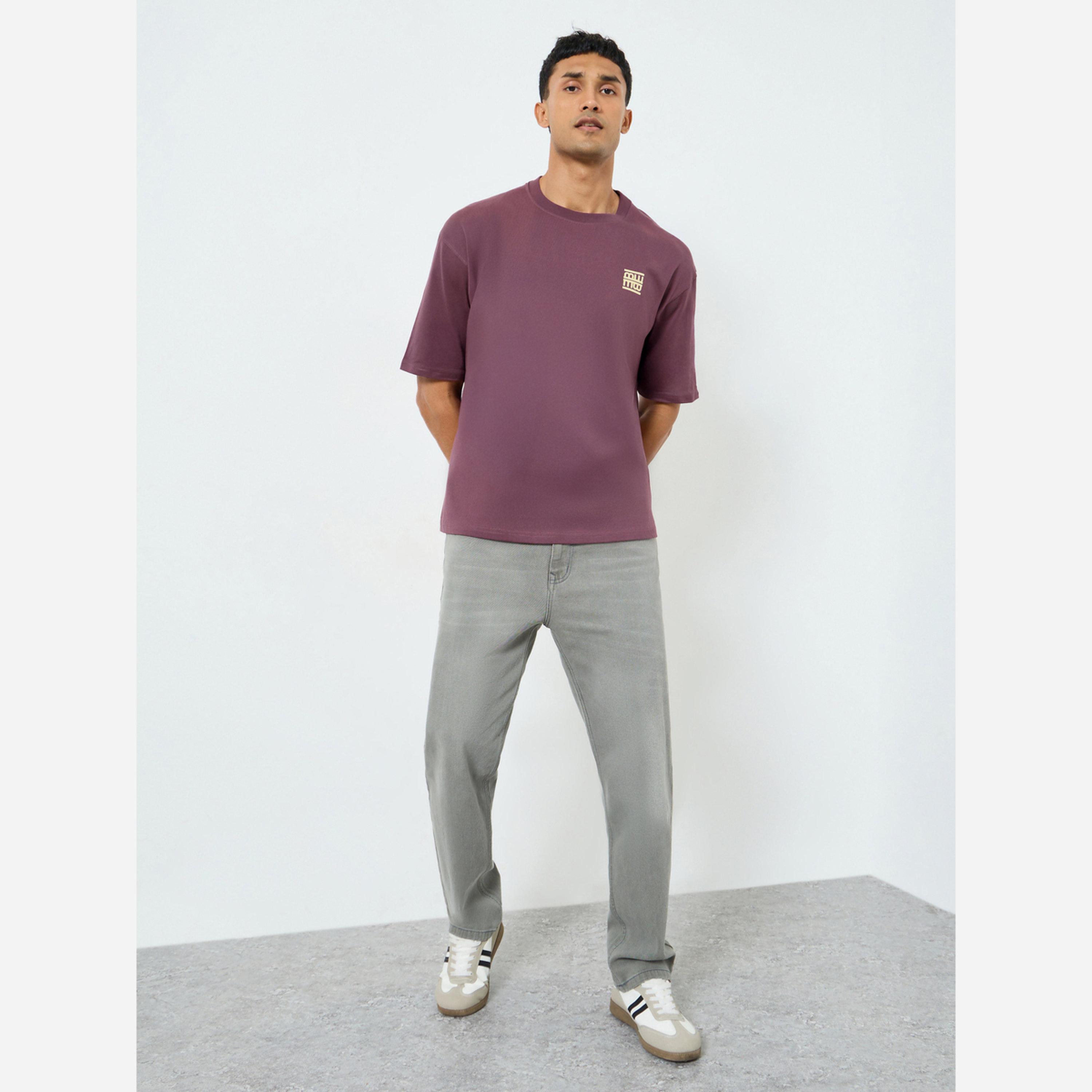 ستايلي - تيشيرت رجالي مقاس واسع طبعة رسومات لون بنفسجي-men-clothing-tshirtsandpolos-tshirts-image-2