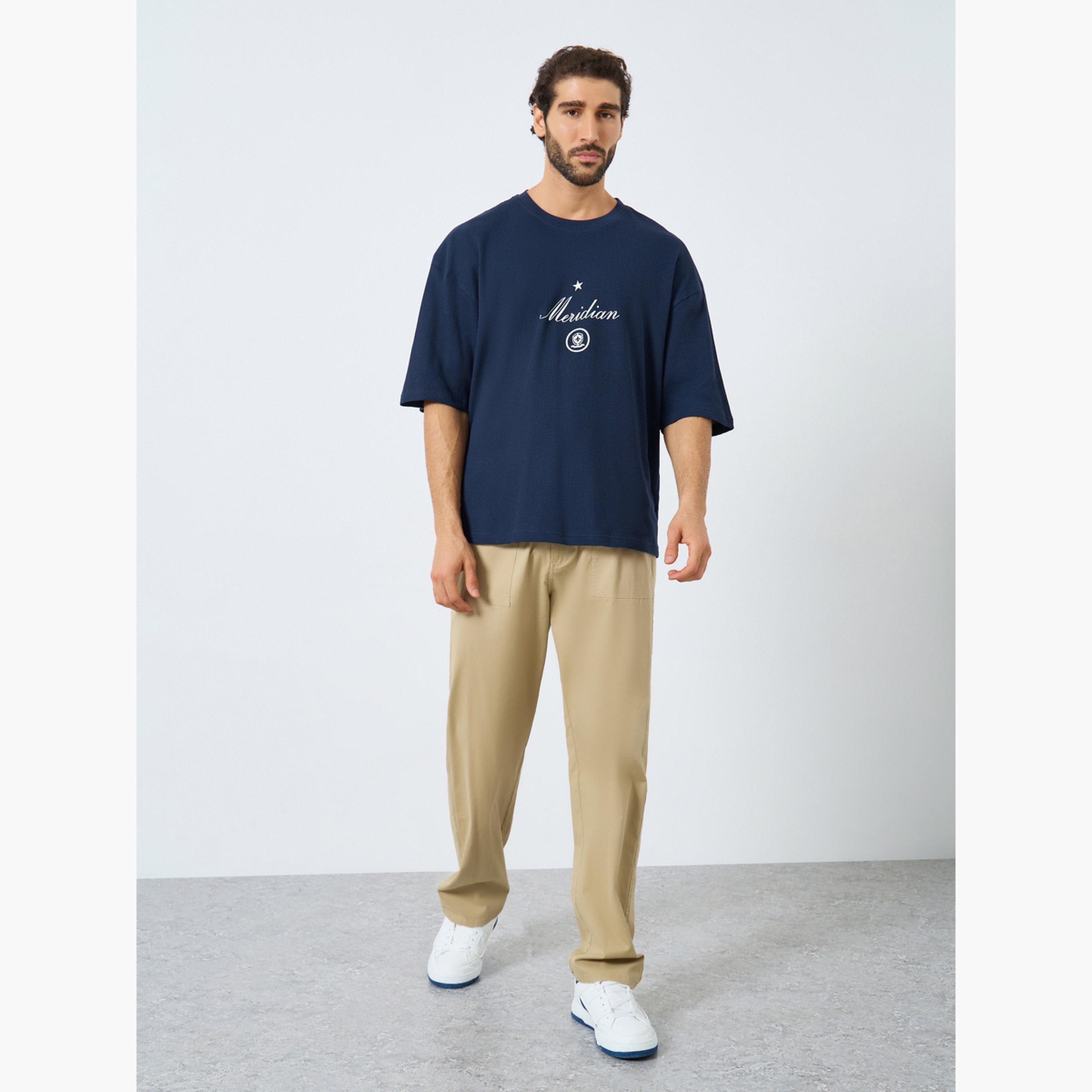 Styli Waffle Textured City Text Print Oversized T-Shirt-men-clothing-tshirtsandpolos-tshirts-image-2