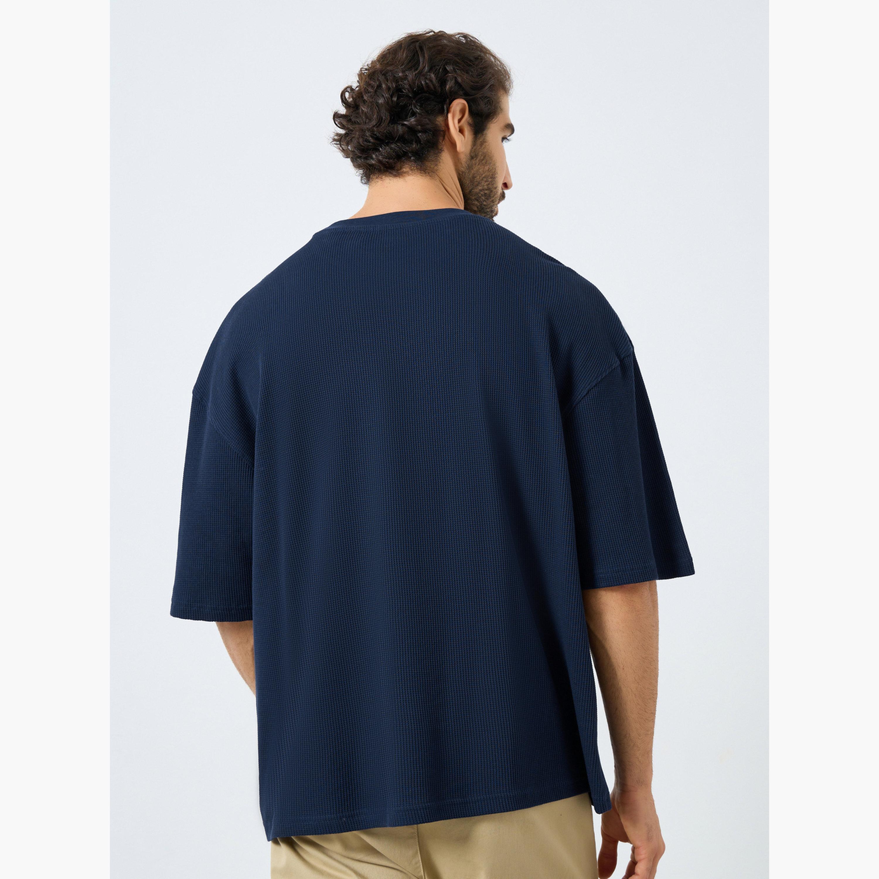 Styli Waffle Textured City Text Print Oversized T-Shirt-men-clothing-tshirtsandpolos-tshirts-image-5