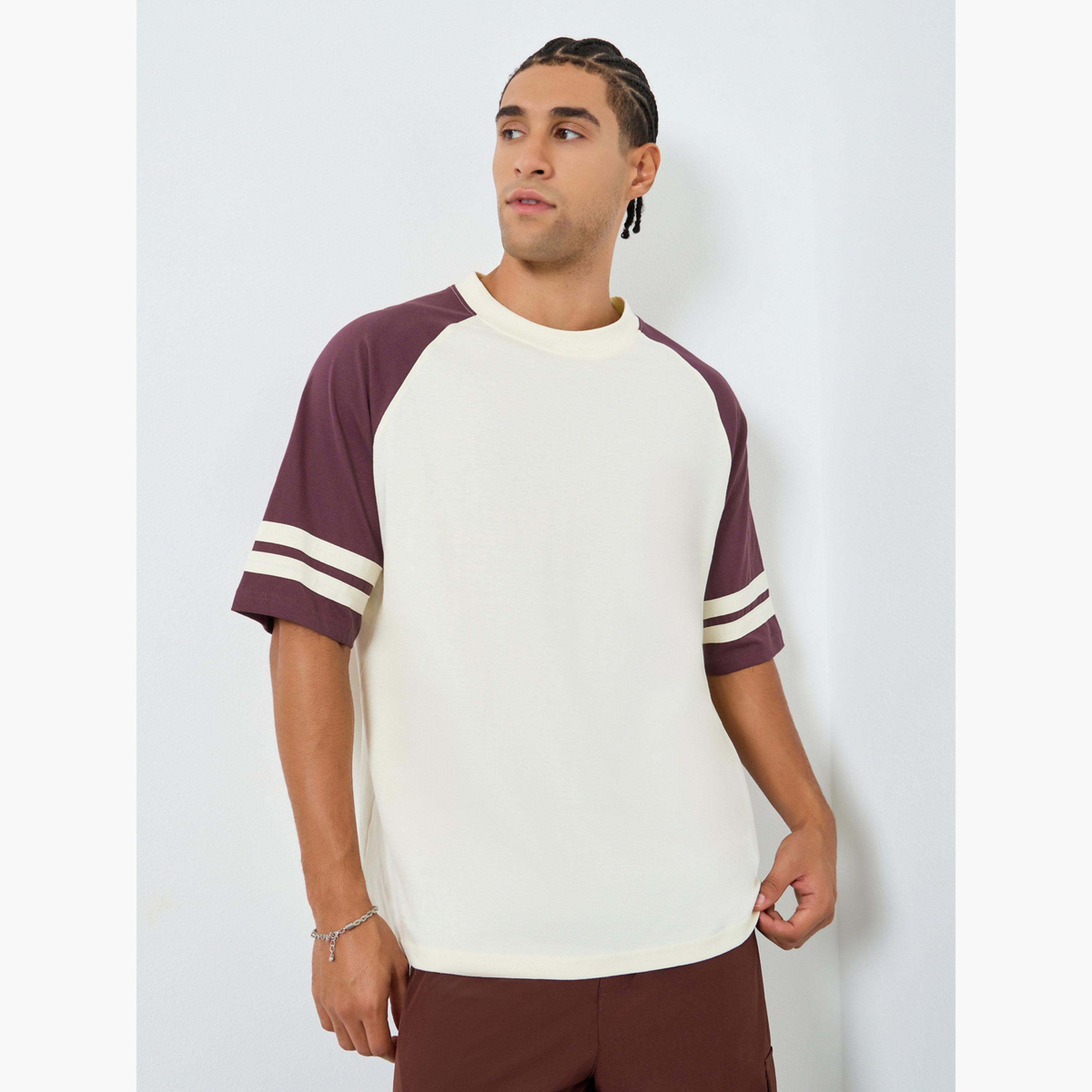Styli Men Cream Oversized Raglan Sleeve T-Shirt-men-clothing-tshirtsandpolos-tshirts-image-1