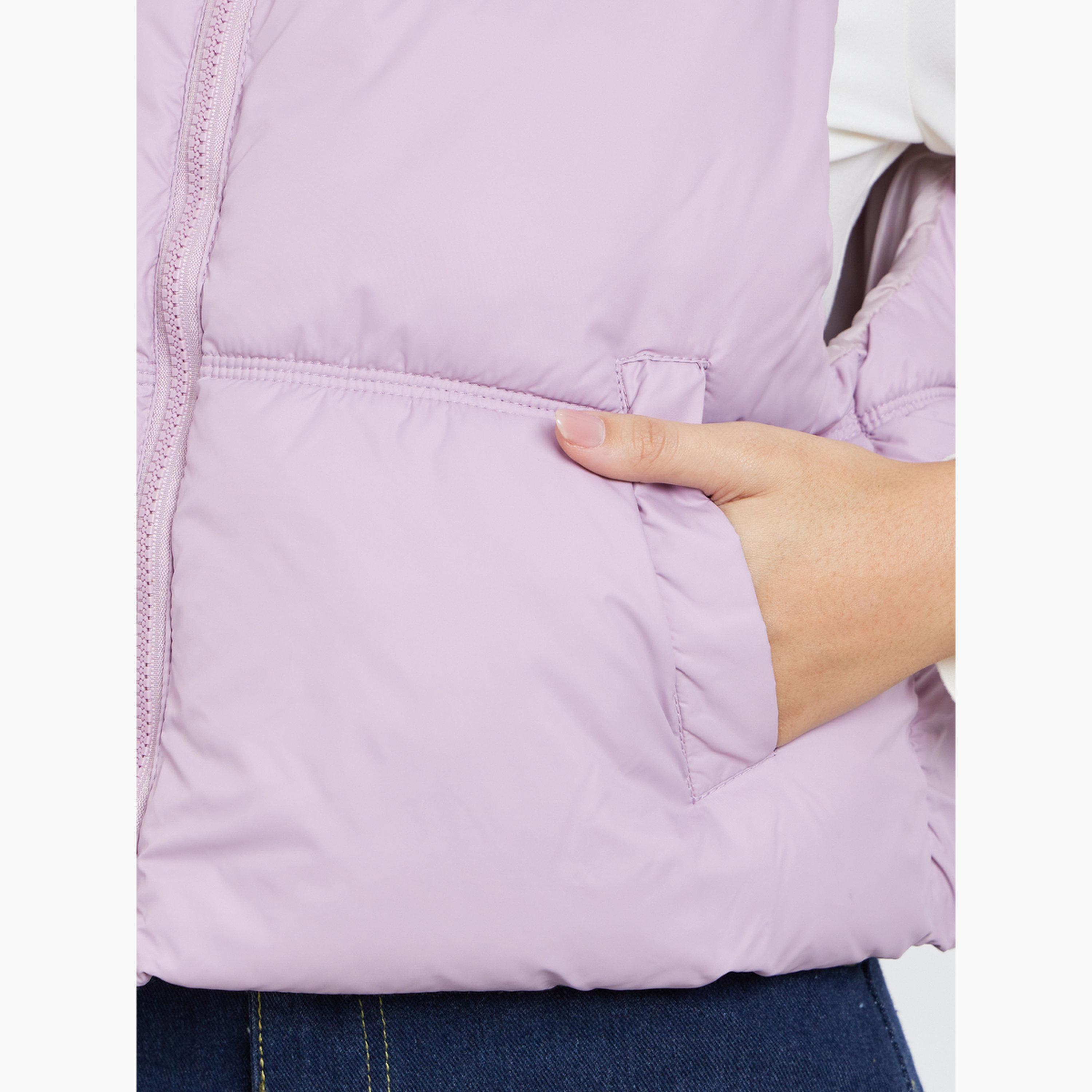 Styli Solid Hooded Neck Sleeveless Women's Zip Through Padded Jacket-women-winterwear-coatsandjackets-jackets-image-6
