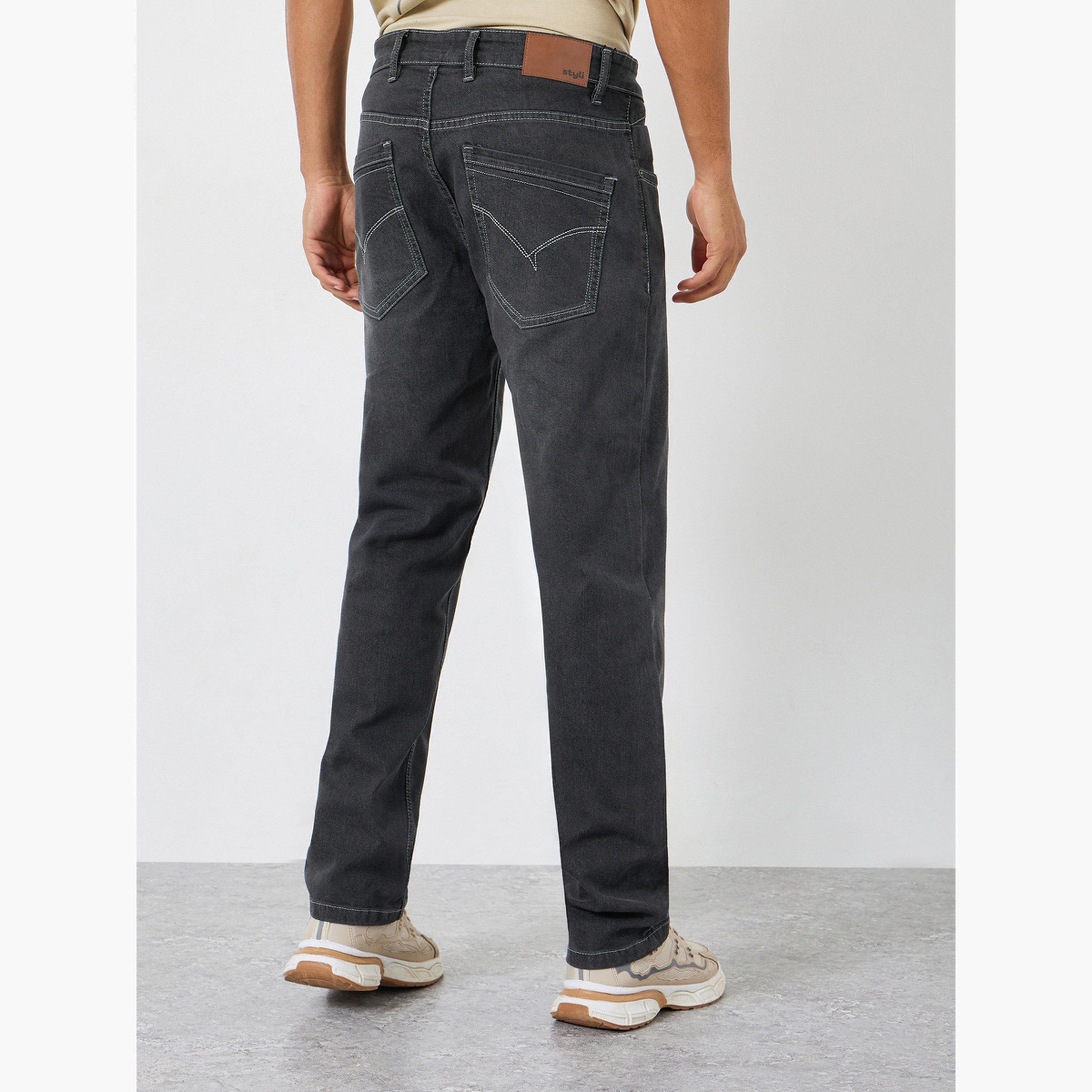Styli Men Black Regular Fit Jeans-men-clothing-bottoms-jeans-image-4