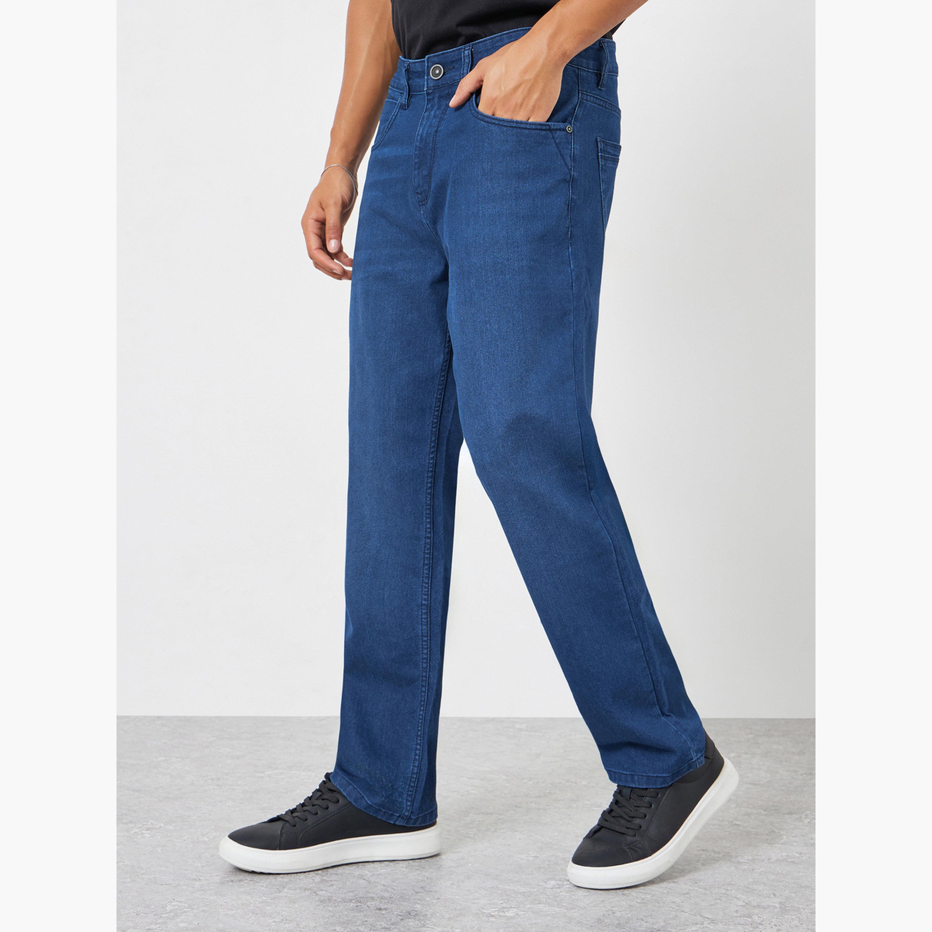 بنطال جينز مغسول قصة مريحة-men-clothing-bottoms-jeans-image-1