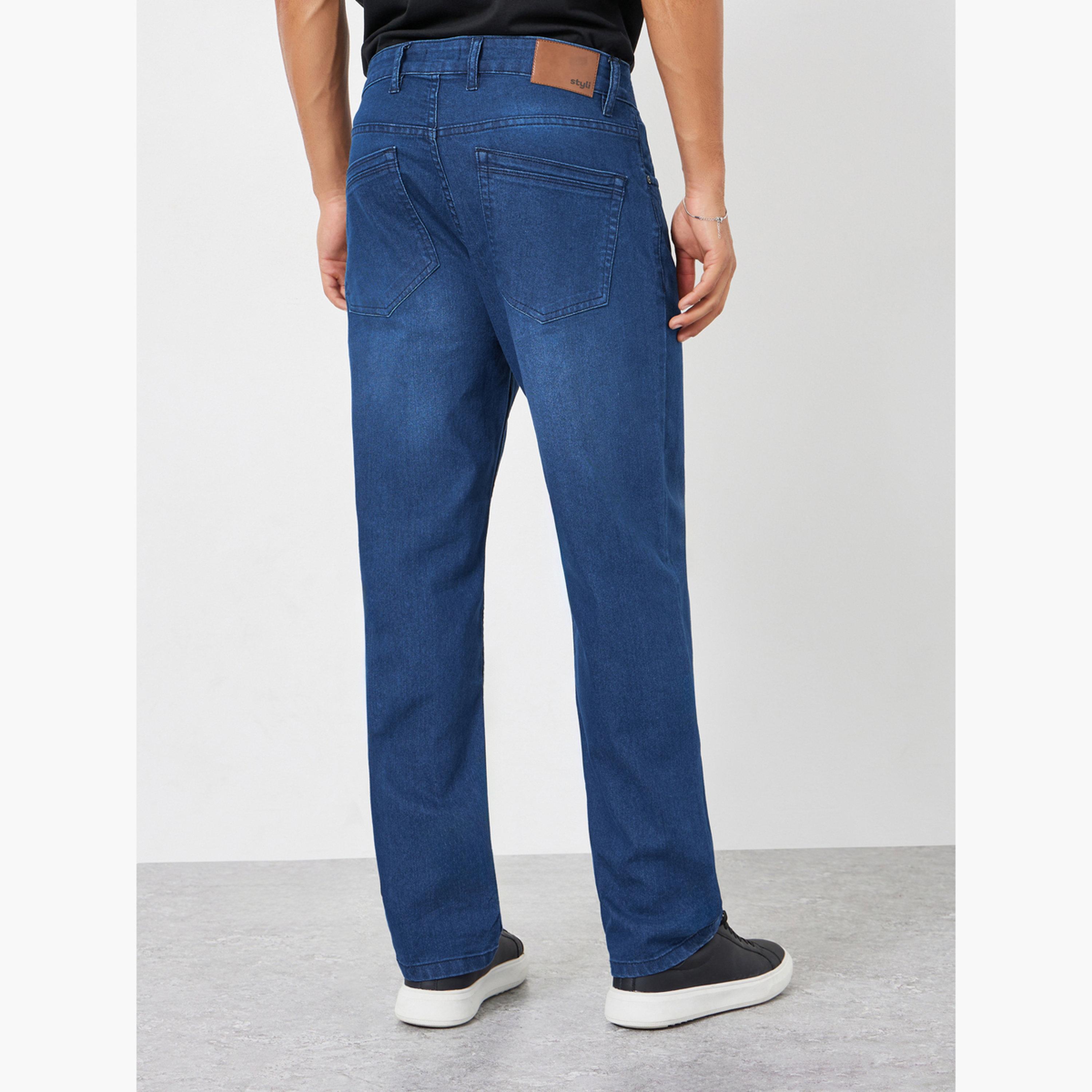Styli Men Blue Relaxed Fi Washed Jeans-men-clothing-bottoms-jeans-image-4