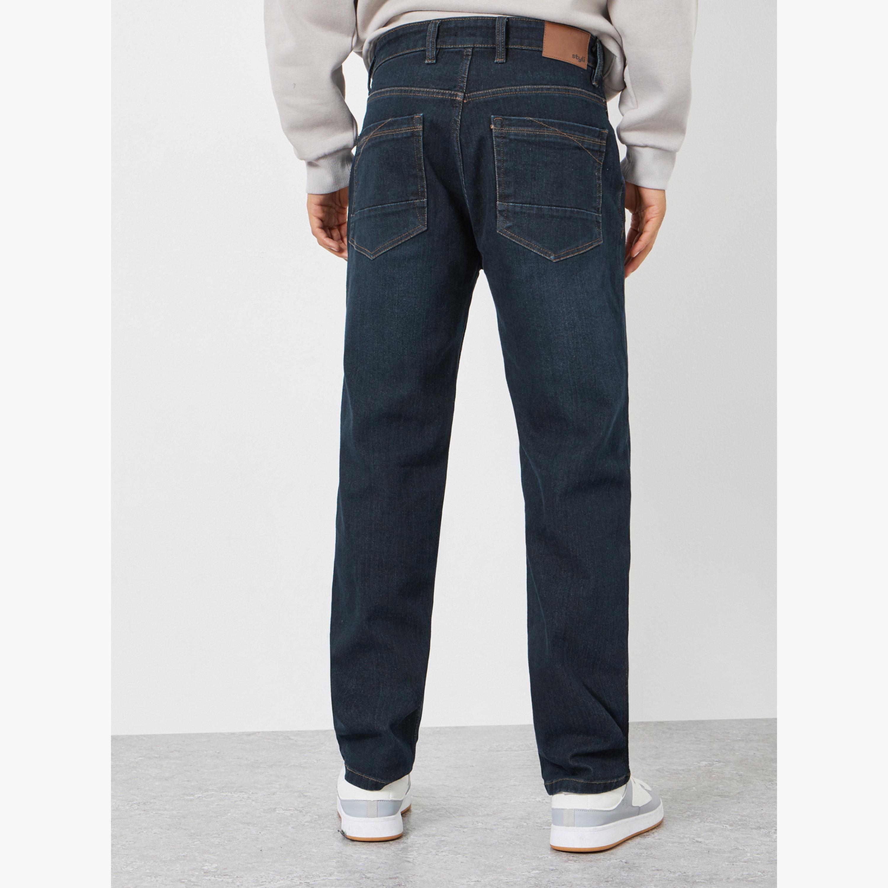 بنطال جينز قصة عادية غسيل داكن-men-clothing-bottoms-jeans-image-3