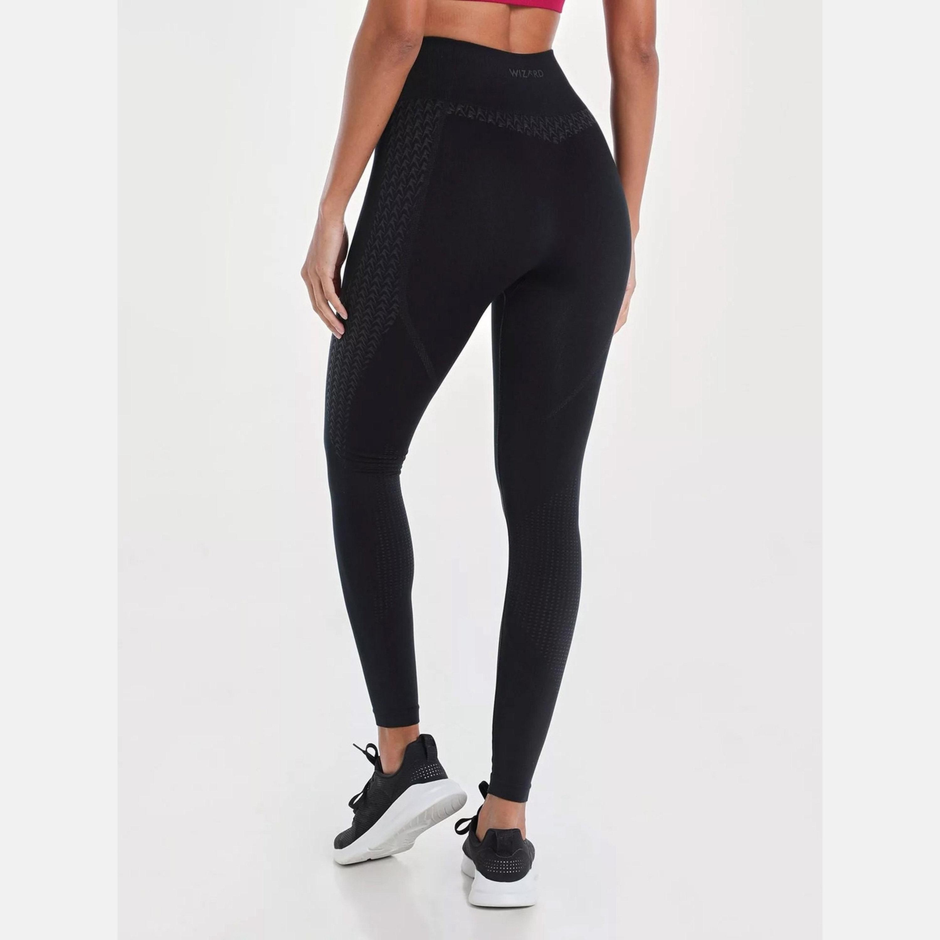 Wizard X Styli Women Black Solid Impact Seamless Leggings-women-clothing-leggings-image-2