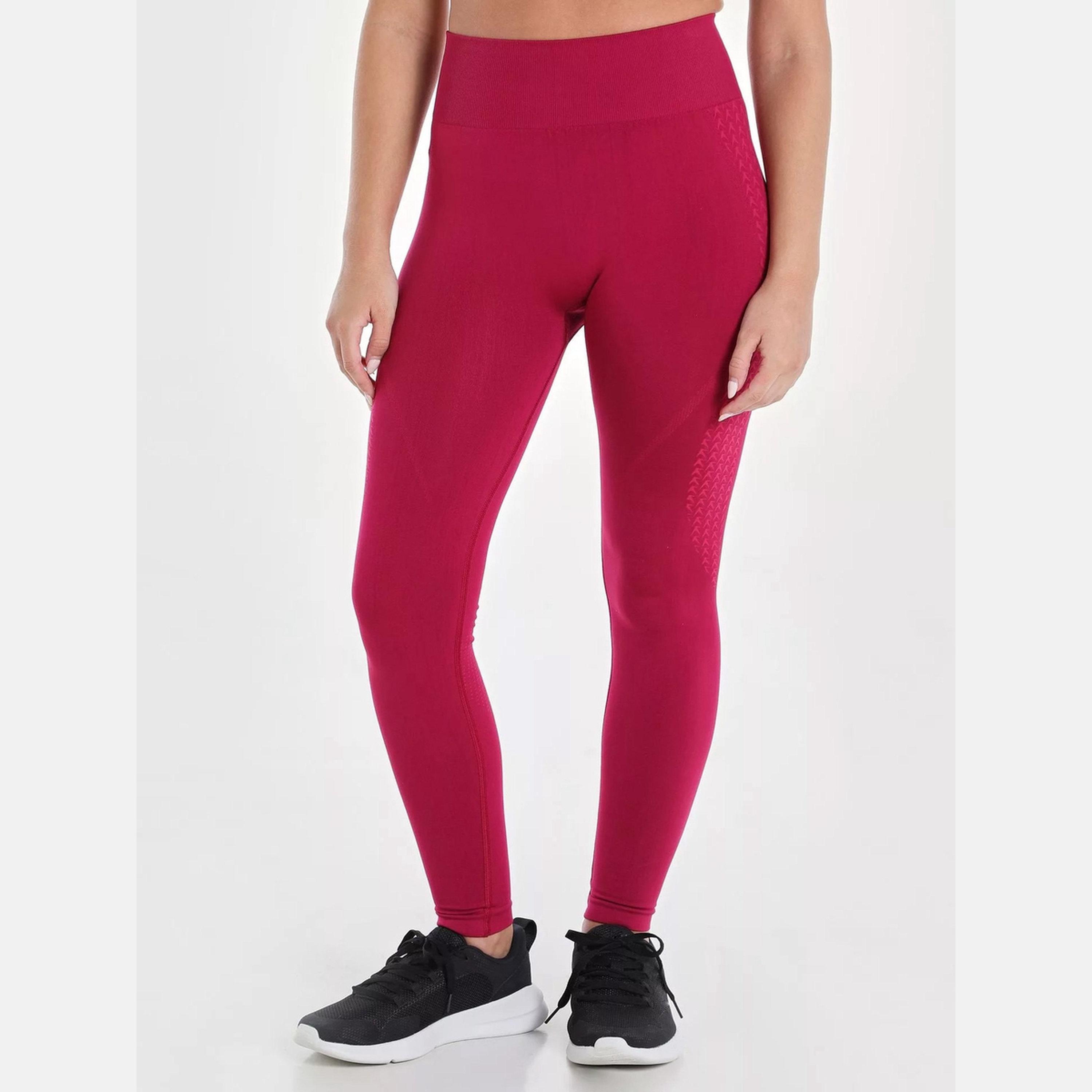 ويزارد × ستايلي - ليقنز/ فيزون بدون درزات للنساء باللون الأحمر-women-clothing-bottoms-leggings-image-1