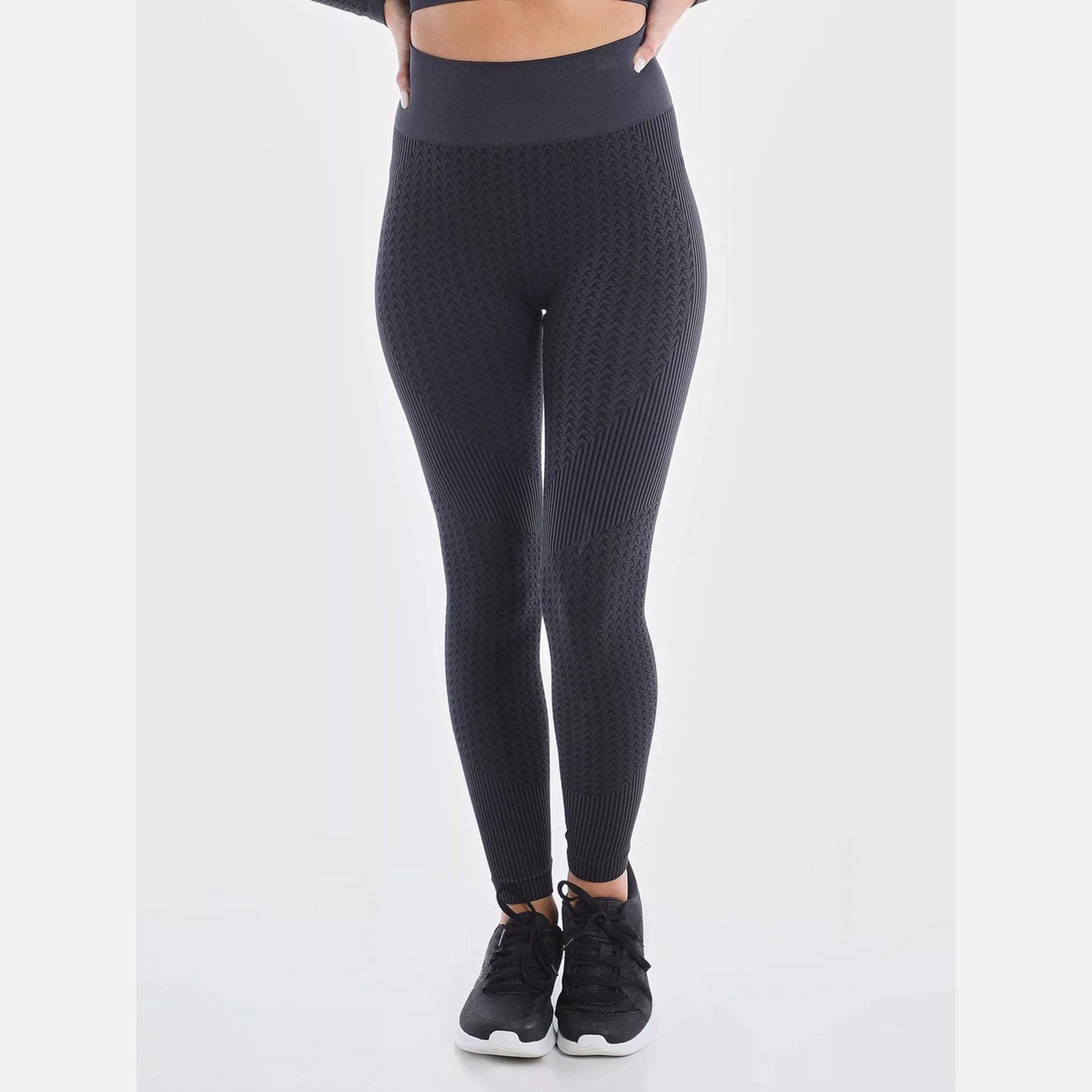 ويزارد × ستايلي - ليقنز/ فيزون أسود بدون درزات للنساء-women-clothing-sportswearandactivewear-bottoms-leggings-image-1
