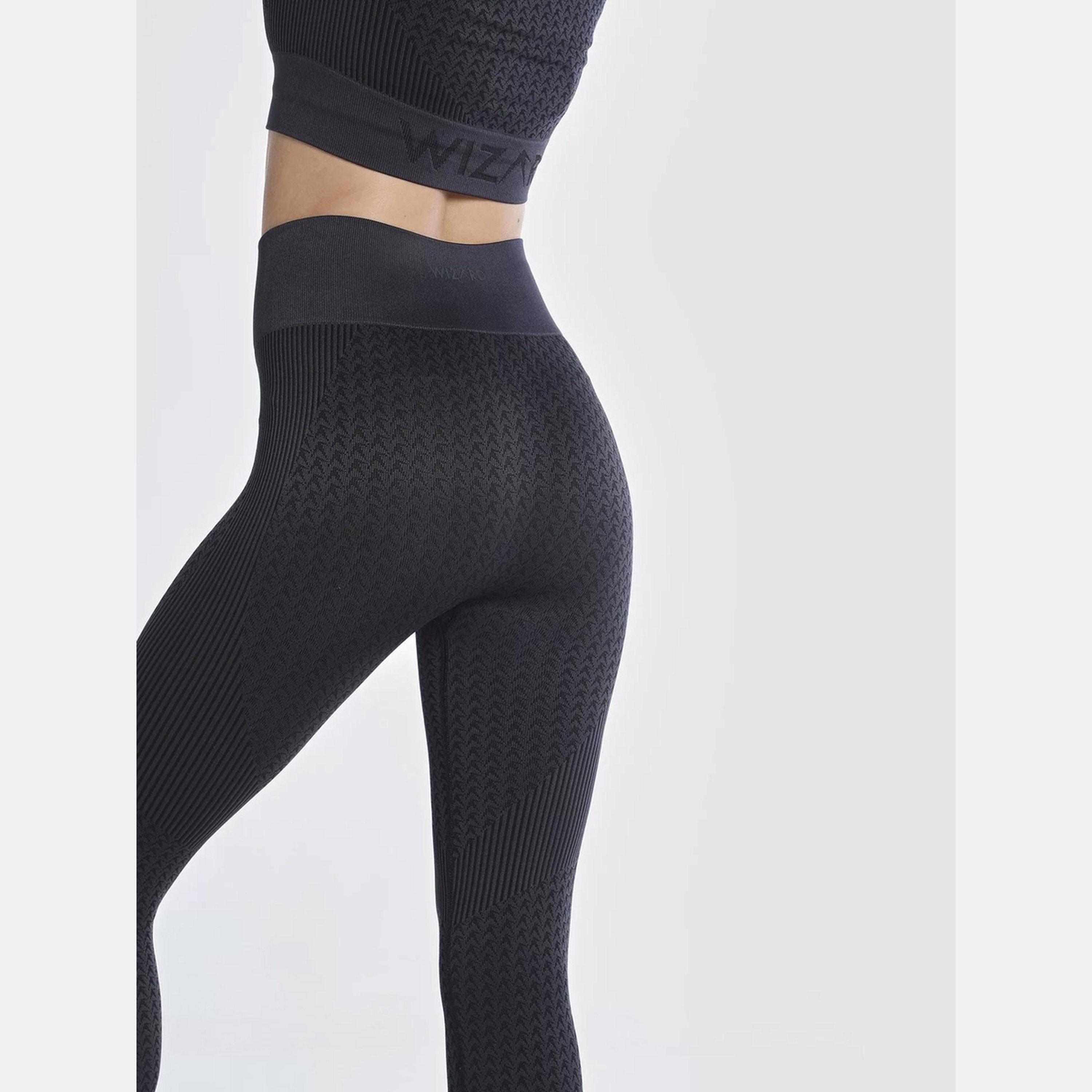 ويزارد × ستايلي - ليقنز/ فيزون أسود بدون درزات للنساء-women-clothing-sportswearandactivewear-bottoms-leggings-image-3