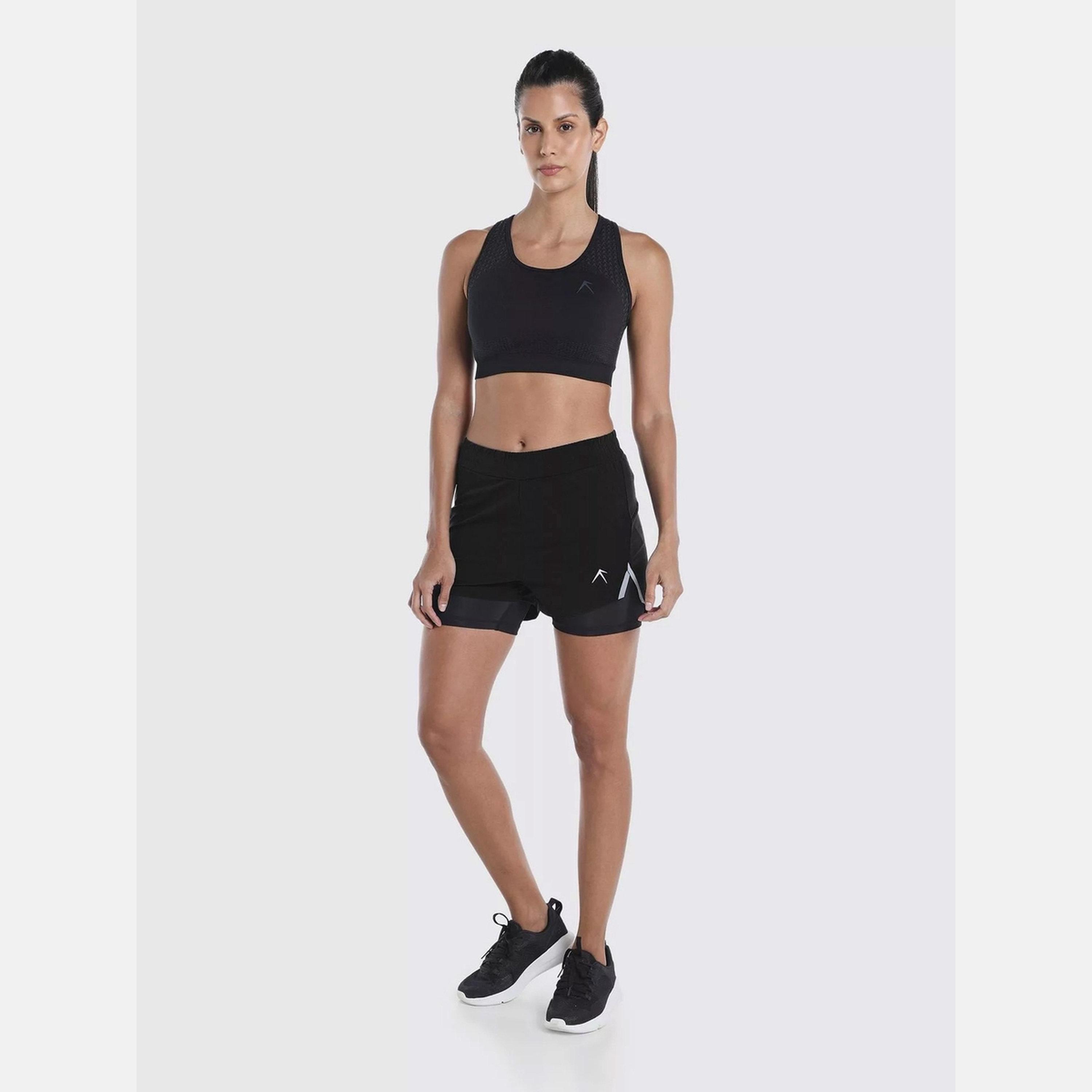 ويزارد × ستايلي - شورت جري أسود 2 في 1-women-clothing-bottoms-shorts-image-2