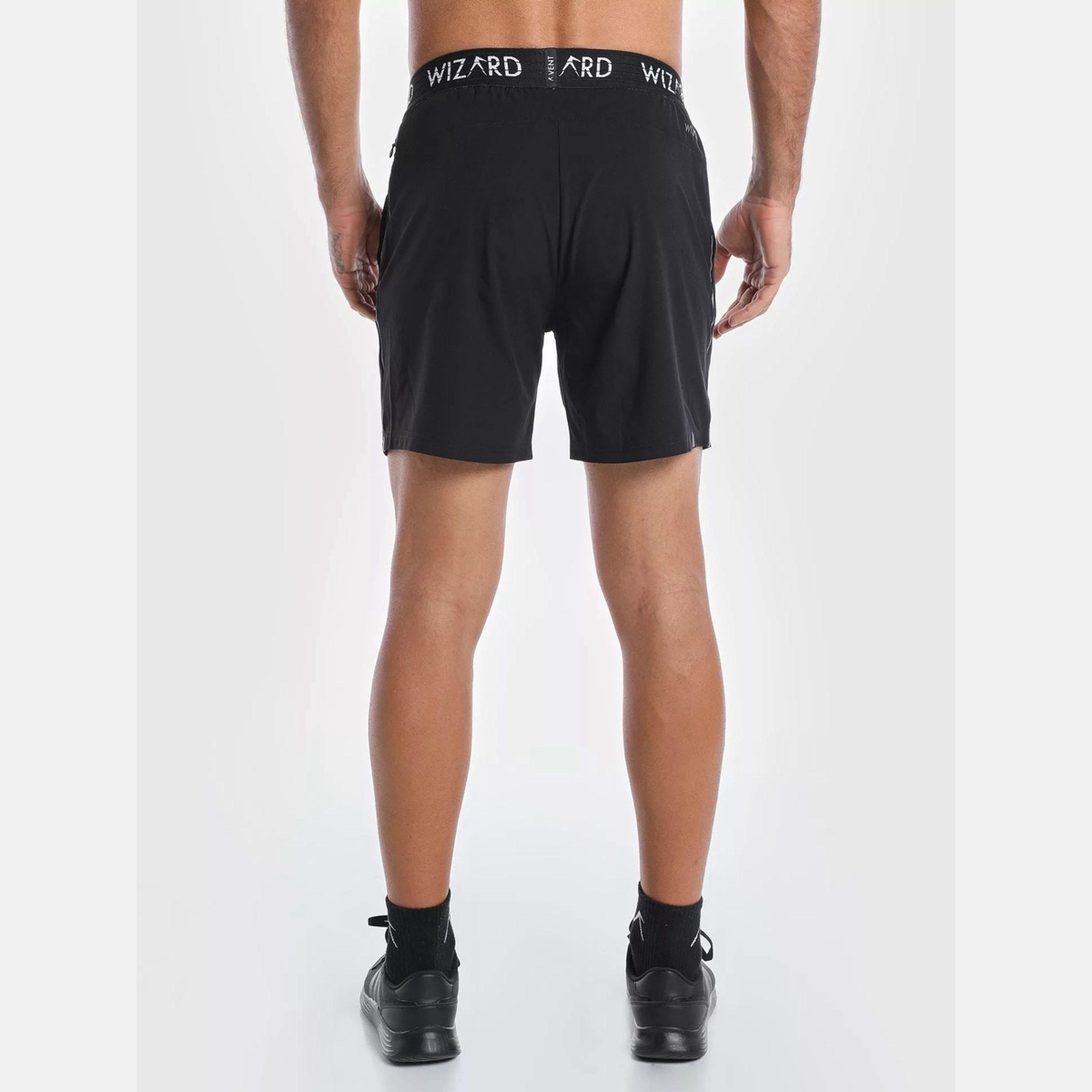 ويزارد × ستايلي - شورت جري خفيف الوزن للرجال باللون الأسود-men-clothing-bottoms-shorts-image-3