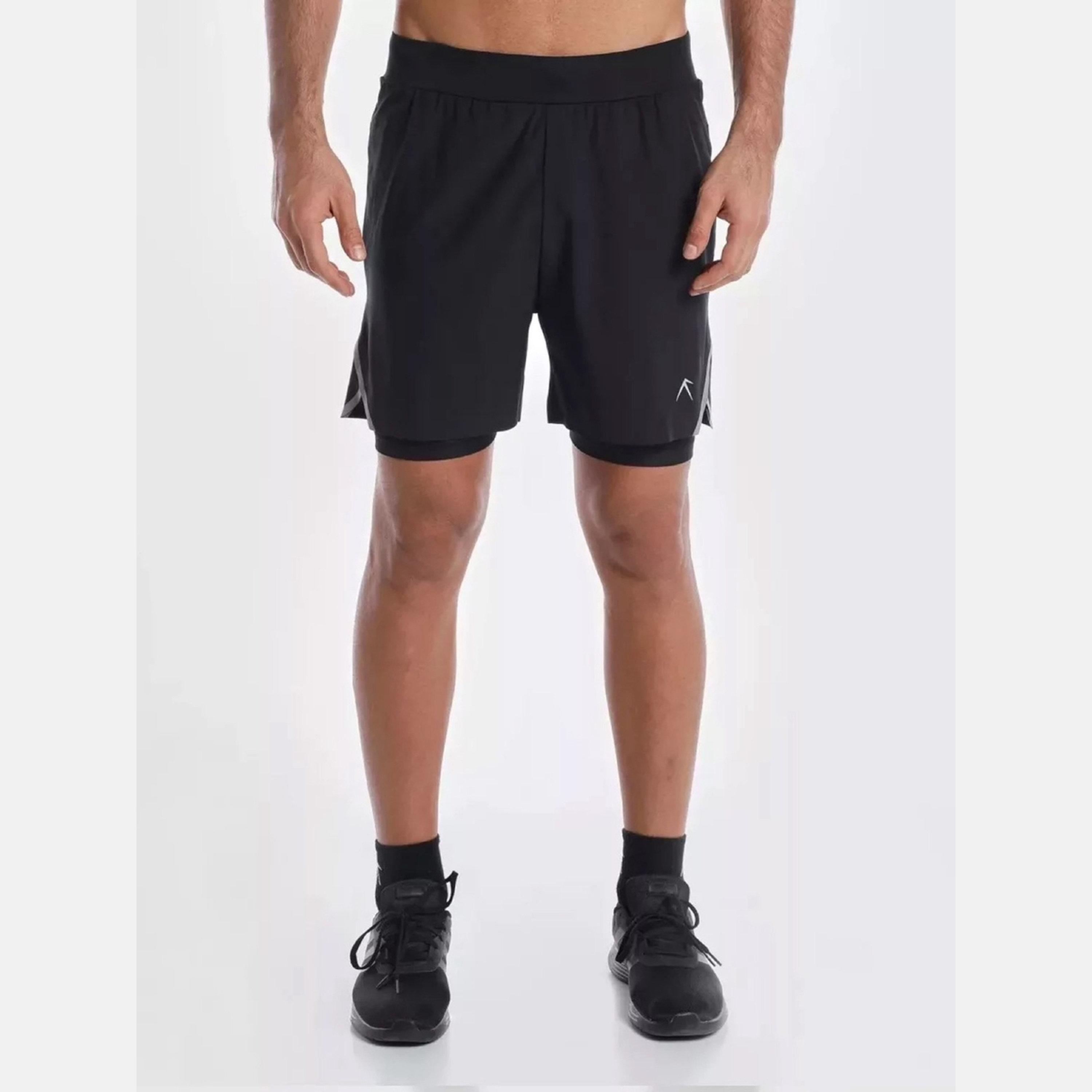 ويزارد × ستايلي - شورت جري رجالي أسود 2 في 1-men-clothing-bottoms-shorts-image-1