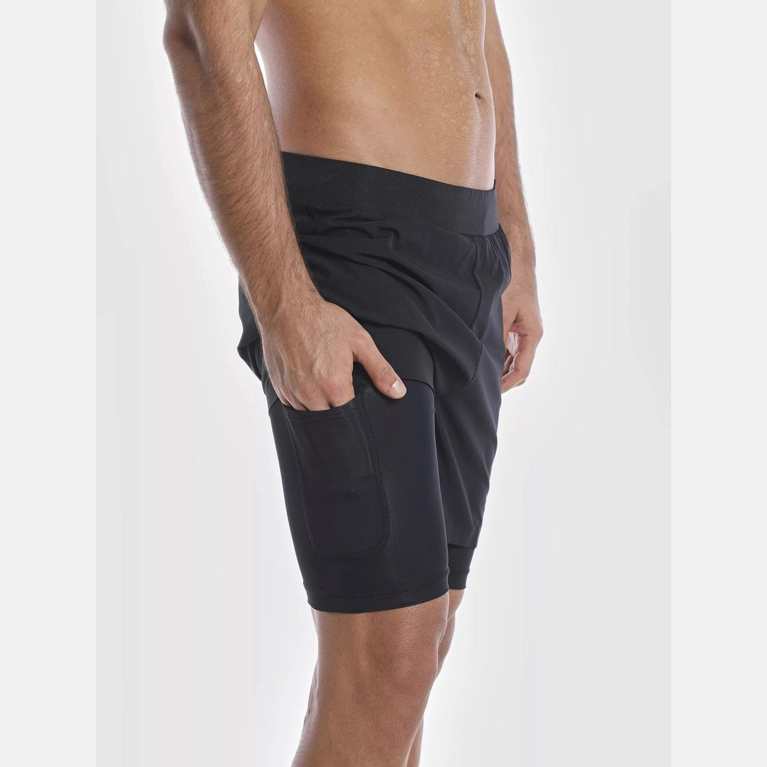 ويزارد × ستايلي - شورت جري رجالي أسود 2 في 1-men-clothing-bottoms-shorts-image-3