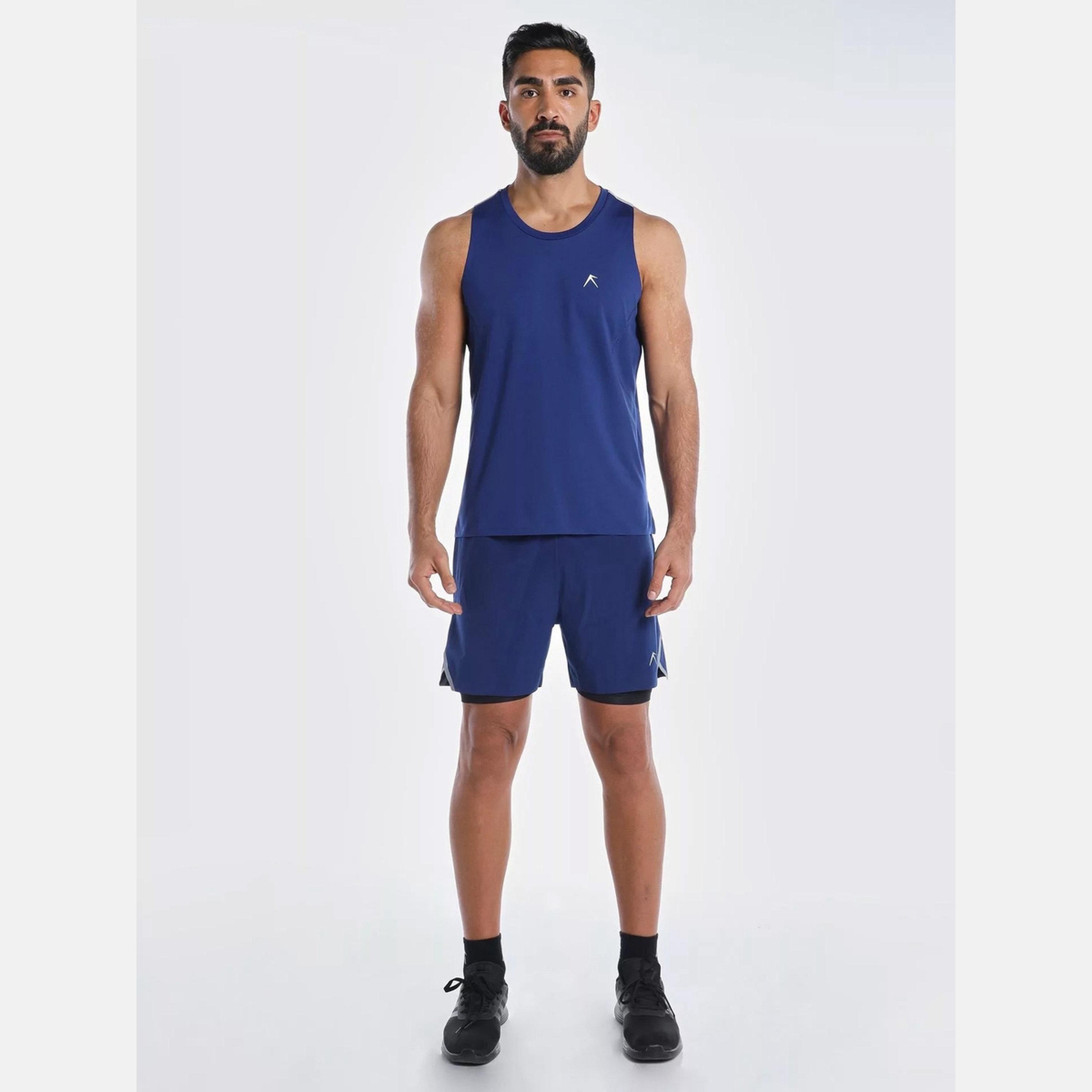 ويزارد × ستايلي - شورت جري رجالي 2 في 1 باللون الأزرق-men-clothing-bottoms-shorts-image-2