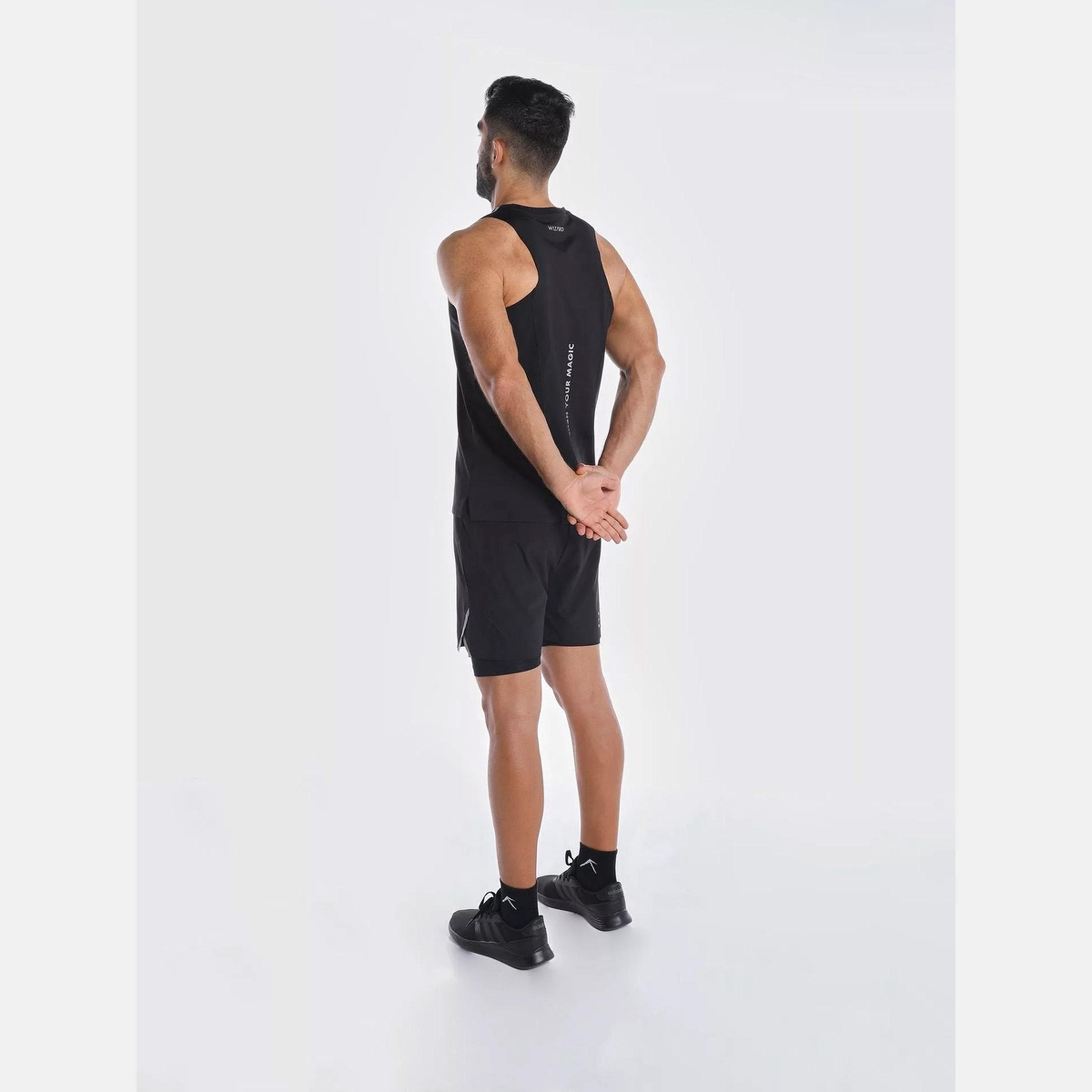 Wizard X Styli Men Black Vent Wizardry Solid Round Neck Tank T-Shirt-men-clothing-tshirtsandpolos-vests-image-5
