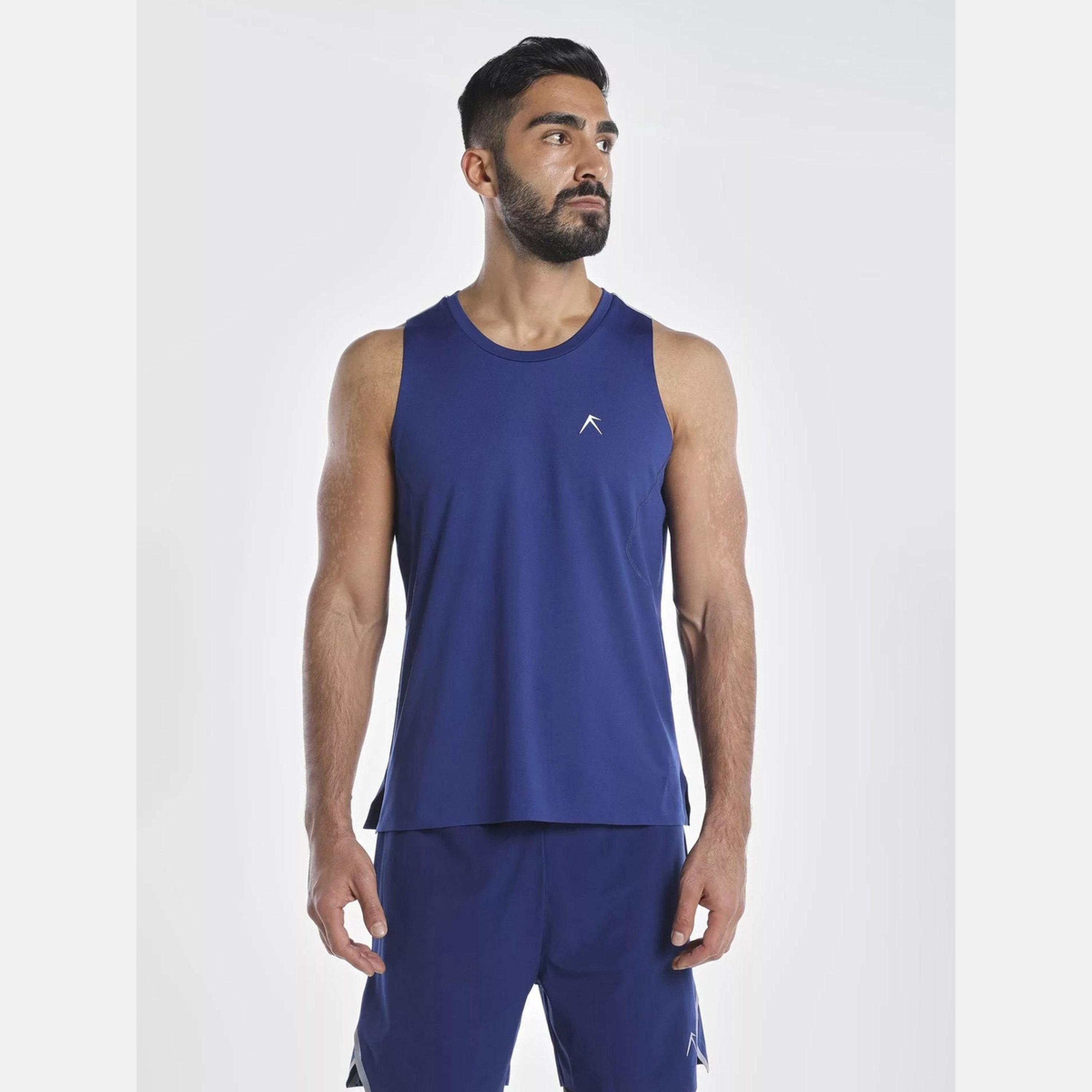 Wizard X Styli Men Blue Vent Wizardry Solid Round Neck Tank T-Shirt-men-clothing-tshirtsandpolos-vests-image-2