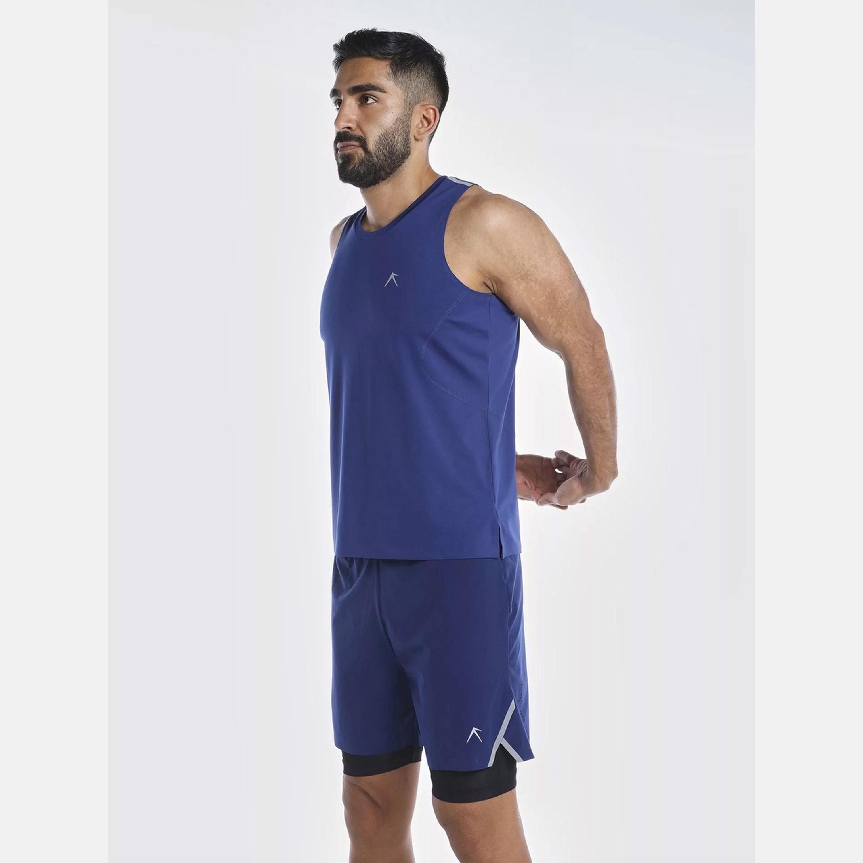 ويزارد × ستايلي - تي شيرت رجالي أزرق اللون برقبة دائرية سادة تقنية تهوية متقدمة ويزاردراي-men-clothing-tshirtsandpolos-vests-image-3