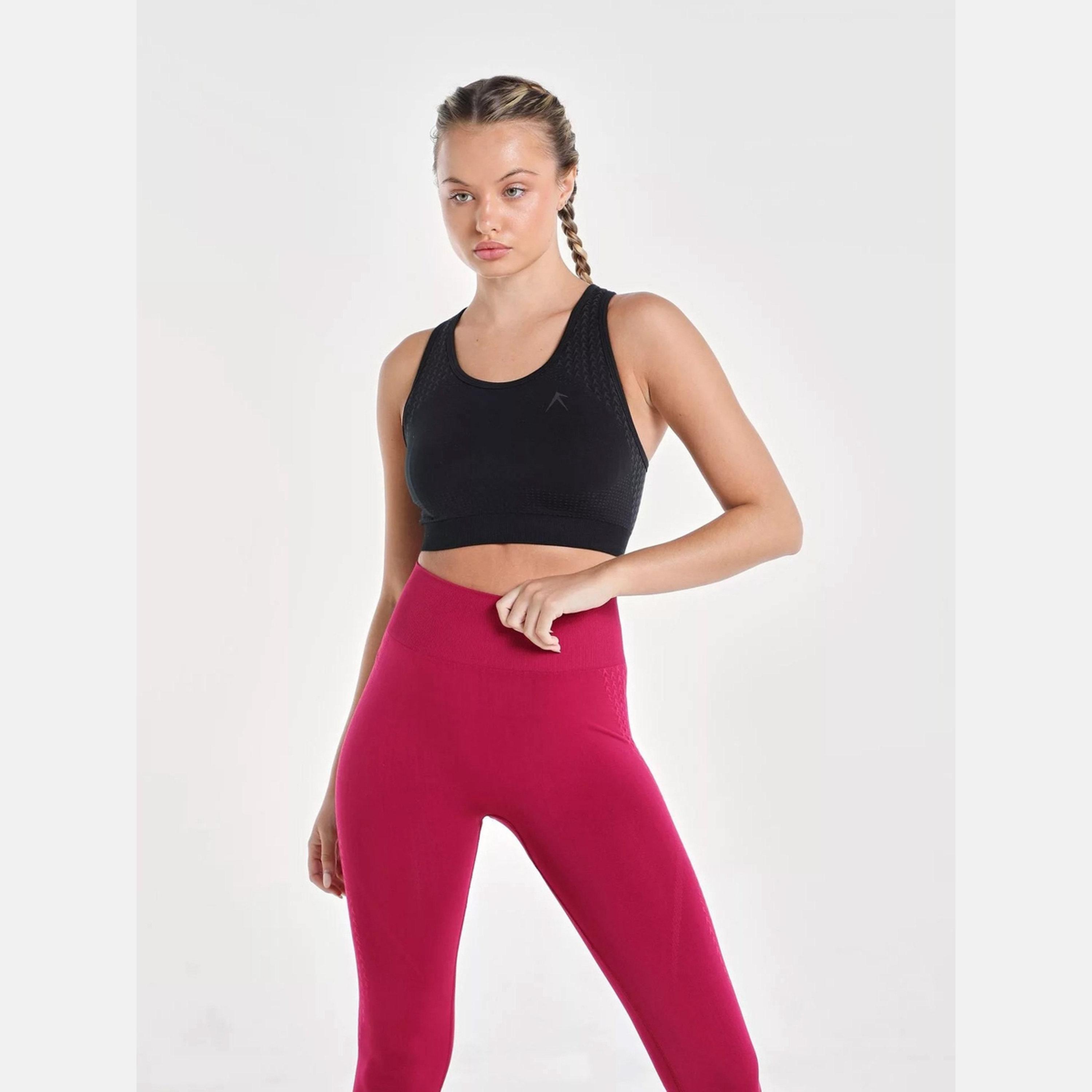 Wizard X Styli Women Black Textured Racerback Seamless Support Bra-sports-women-clothing-sportsbras-image-2