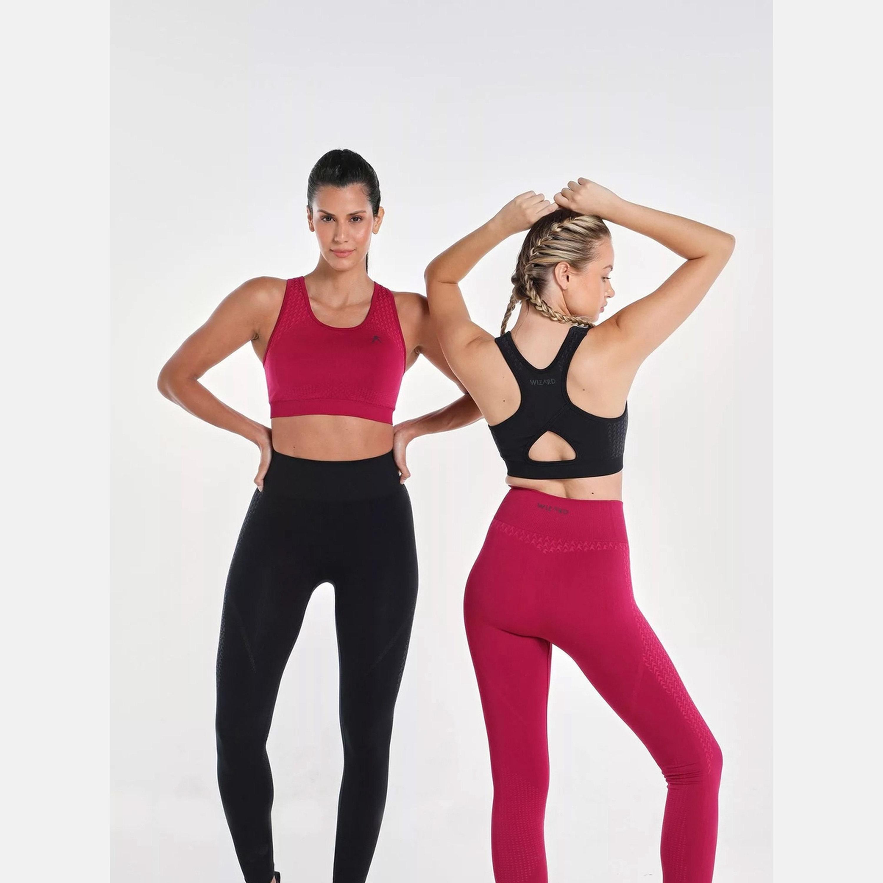 Wizard X Styli Women Burgundy Textured Racerback Seamless Support Bra-sports-women-clothing-sportsbras-image-3
