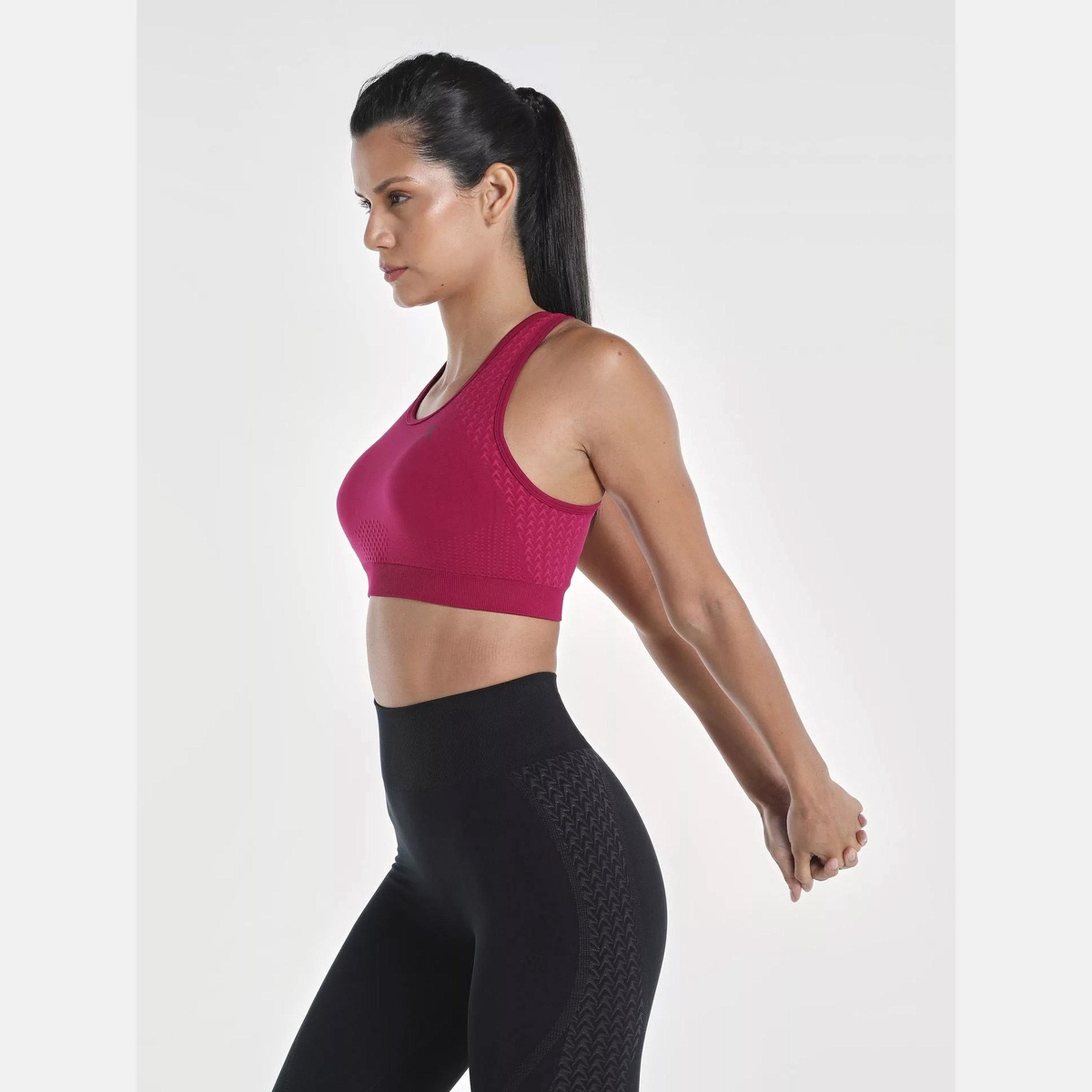ويزارد × ستايلي - حمالة صدر نسائية بدون درزات ذات نسيج برغندي اللون-sports-women-clothing-sportsbras-image-4