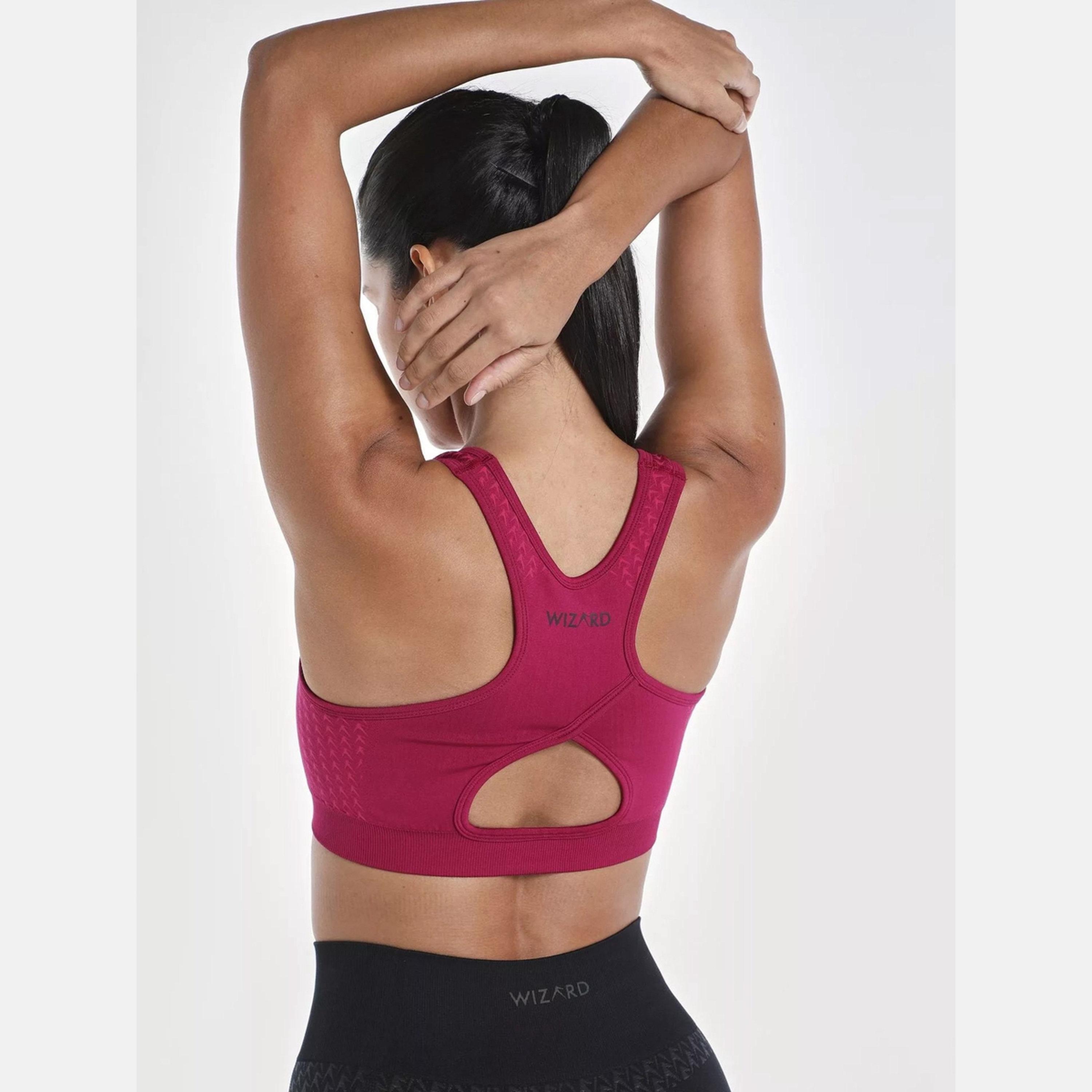 ويزارد × ستايلي - حمالة صدر نسائية بدون درزات ذات نسيج برغندي اللون-sports-women-clothing-sportsbras-image-5