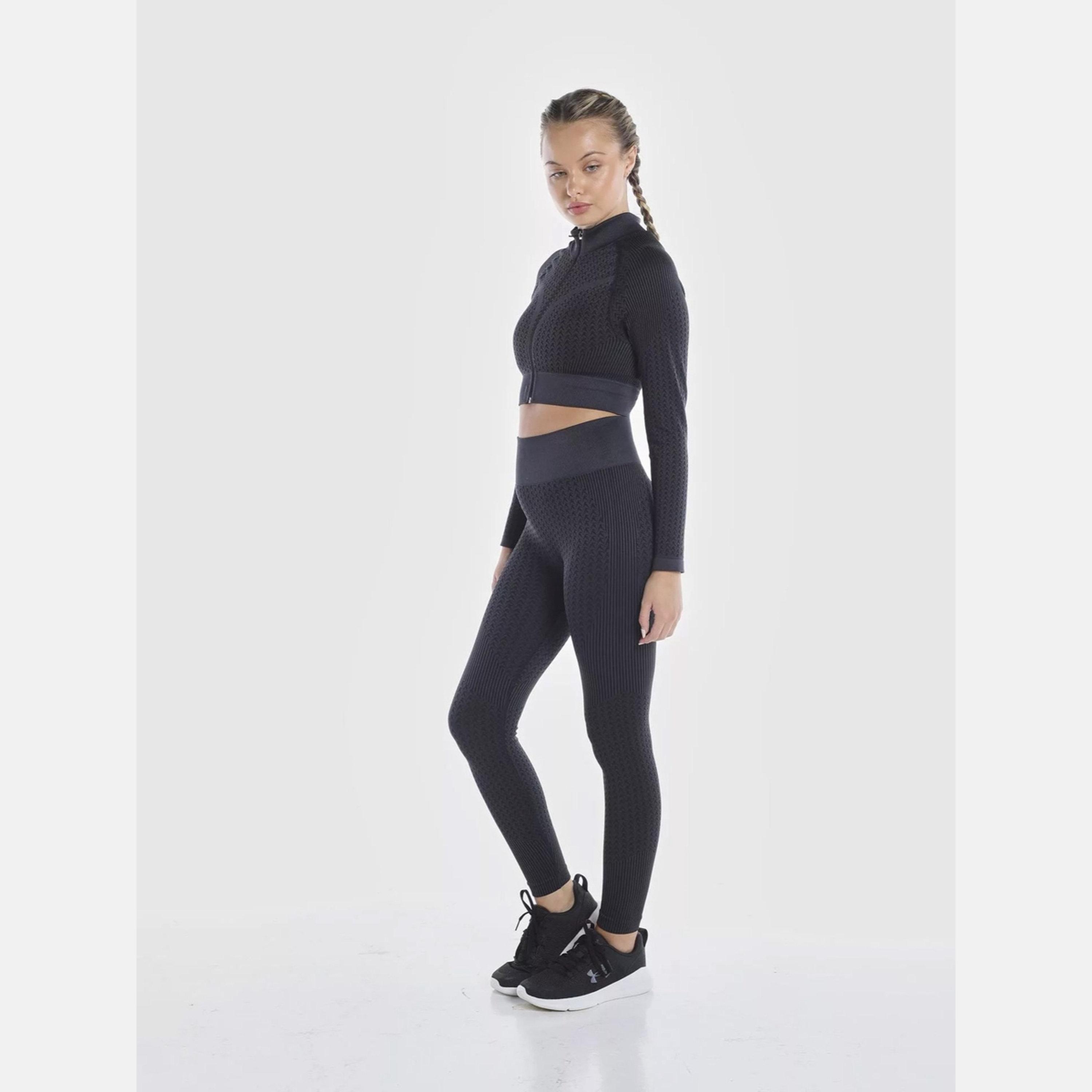 ويزارد × ستايلي - بلوزة نسائية قصيرة بدون درزات باللون الأسود مع سحاب-sports-women-clothing-coatsandjackets-jackets-image-2