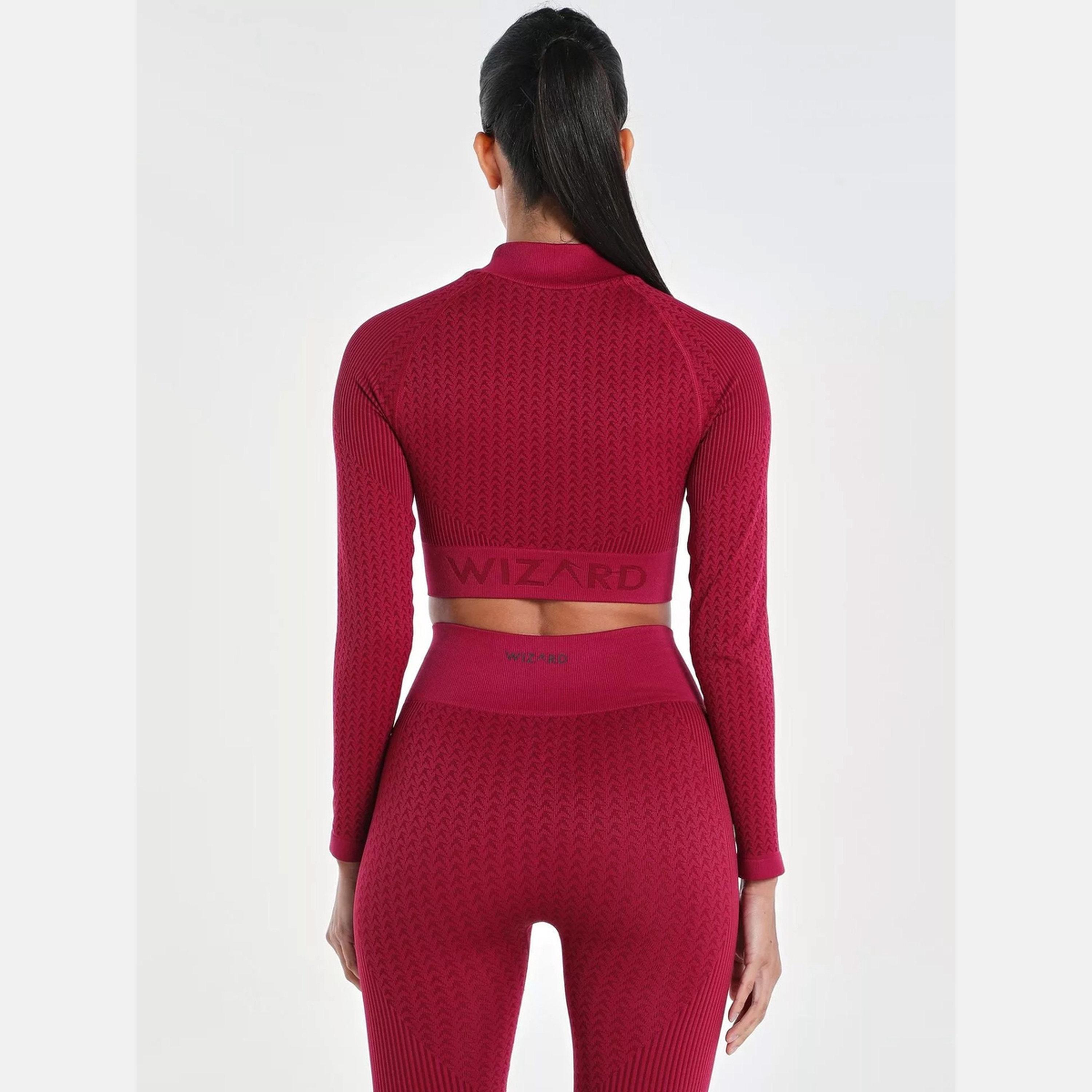 ويزارد × ستايلي - بلوزة نسائية قصيرة بدون درزات بسحاب من توقيع برغندي-sports-women-clothing-coatsandjackets-jackets-image-4